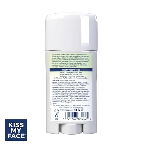 Kiss My Face Active Life Lavender Deodorant - Aluminum Free Deodorant for Women and Men - With added Grapefruit Seed Extract, Rosemary and Sage
