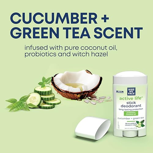 Kiss My Face Active Life Lavender Deodorant - Aluminum Free Deodorant for Women and Men - With added Grapefruit Seed Extract, Rosemary and Sage