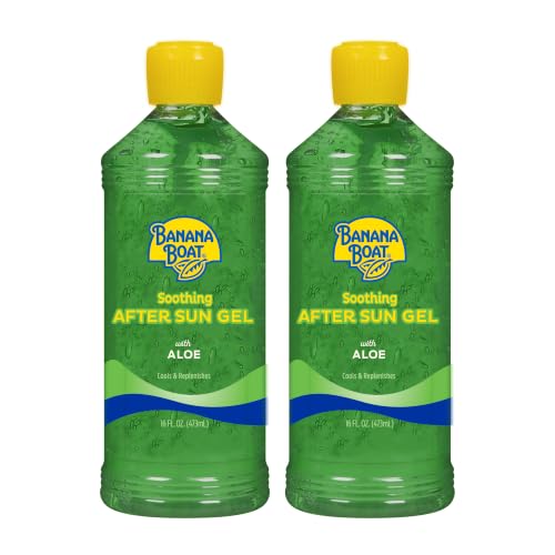 Banana Boat Soothing After Sun Gel with Aloe Twin Pack | Aloe Vera Gel, Sunburn Relief, After Sun Care, 16 fl oz each