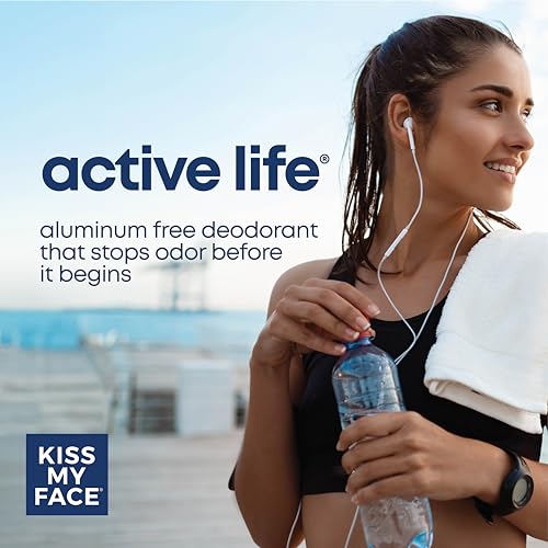 Kiss My Face Active Life Lavender Deodorant - Aluminum Free Deodorant for Women and Men - With added Grapefruit Seed Extract, Rosemary and Sage