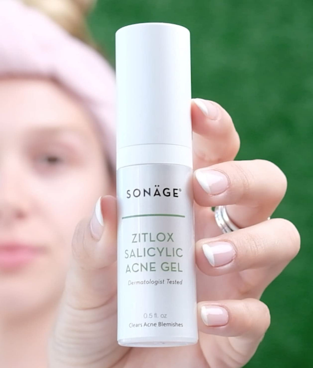 SONAGE Acne Skin Care Kit - Cleanser, Exfoliator, Acne Spot Treatment, Moisturizer