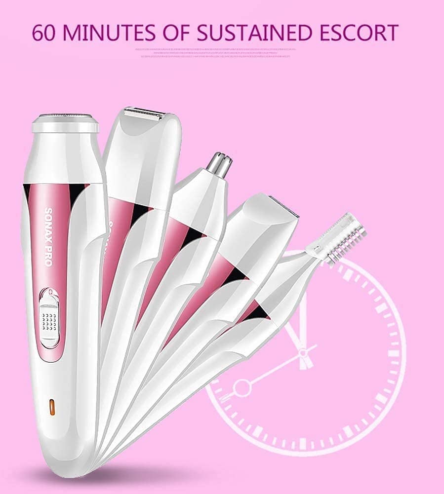 Marycan 5 in 1 Electric Epilator Set Includes A Shaving Device for Private Parts, A Pubic Shaving Knife for The Armpits, A Knife for Cutting The Eyebrows - Precise Hair Removal