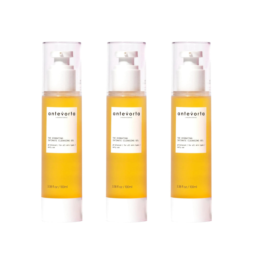 Antevorta Feminine Wash for Vaginal Health Bundle - Intimate Cleansing Gel - Soothes Dryness, Itch, & Order - Menopause Irritability, Natural pH Balanced, Regular to Sensitive Skin - 3 Pack