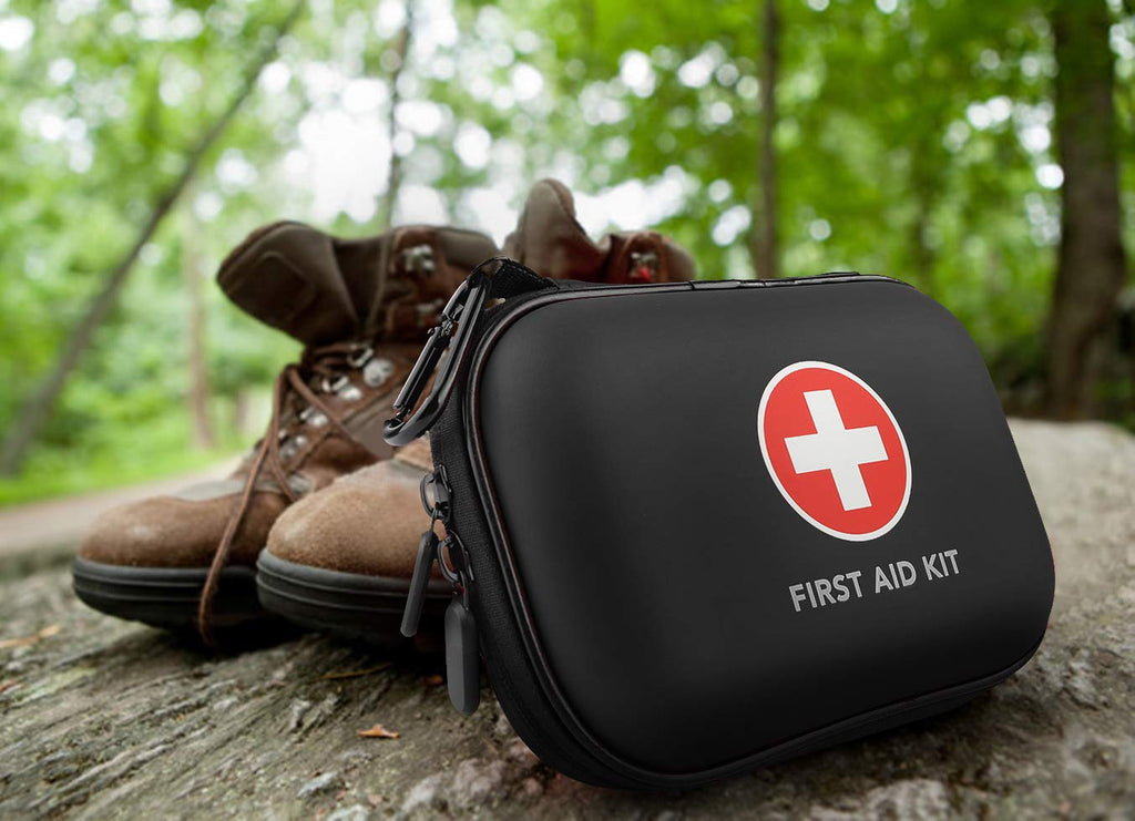 Mini First Aid Kit, 100 Pieces Water-Resistant Hard Shell Small Case - Perfect for Travel, Outdoor, Home, Office, Camping, Hiking, Car