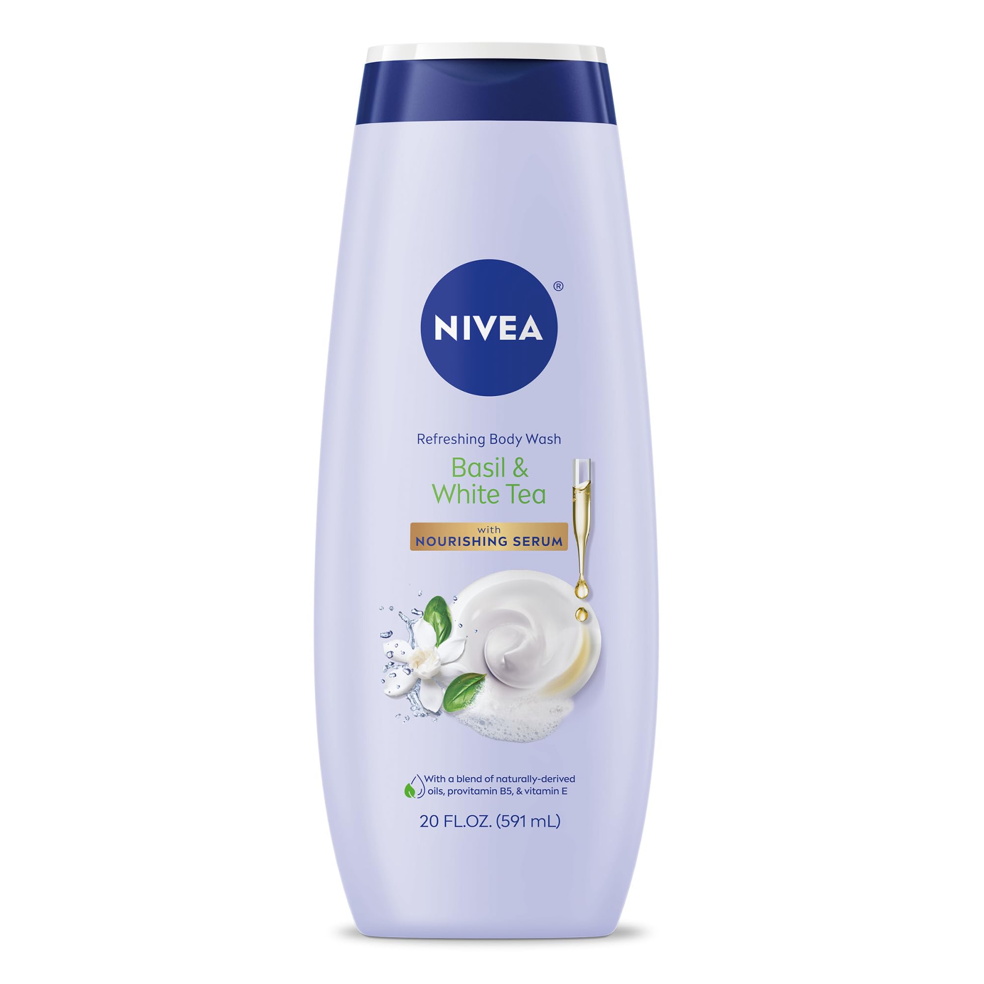 NIVEA Refreshing Body Wash with Nourishing Serum, Scented