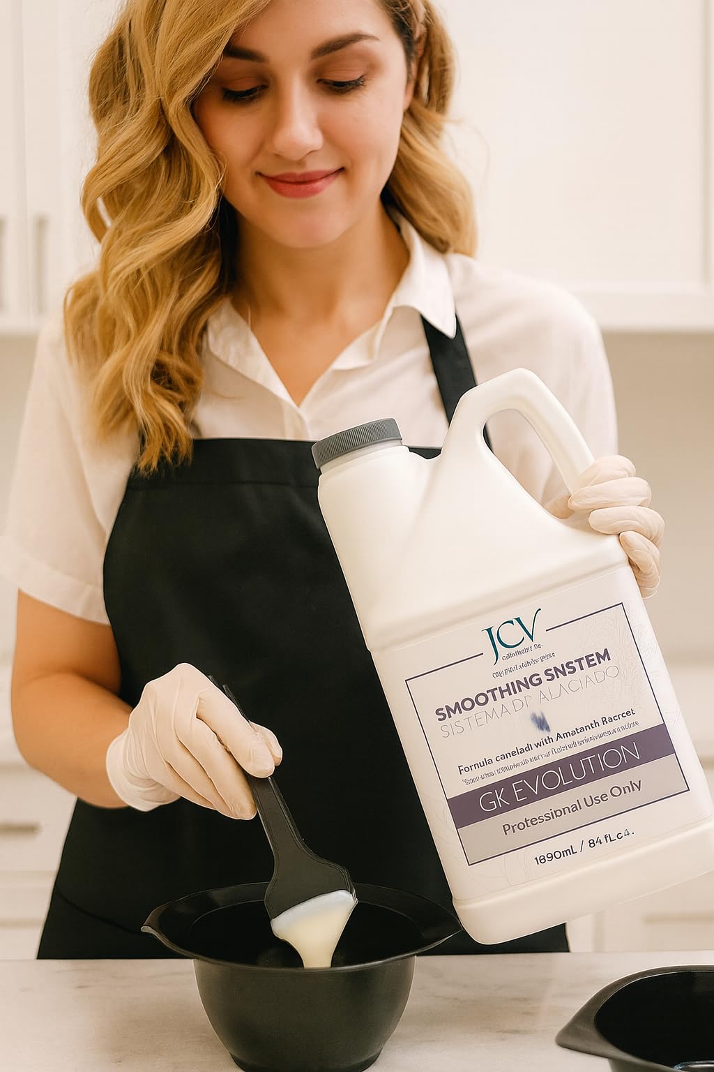 GK Evolution JCV, Professional Hair Treatment with Amaranth Extract, Cream Keratin 64 Fl Oz, for Hair Smoothing, Straightening Styling, Conditioning Hair