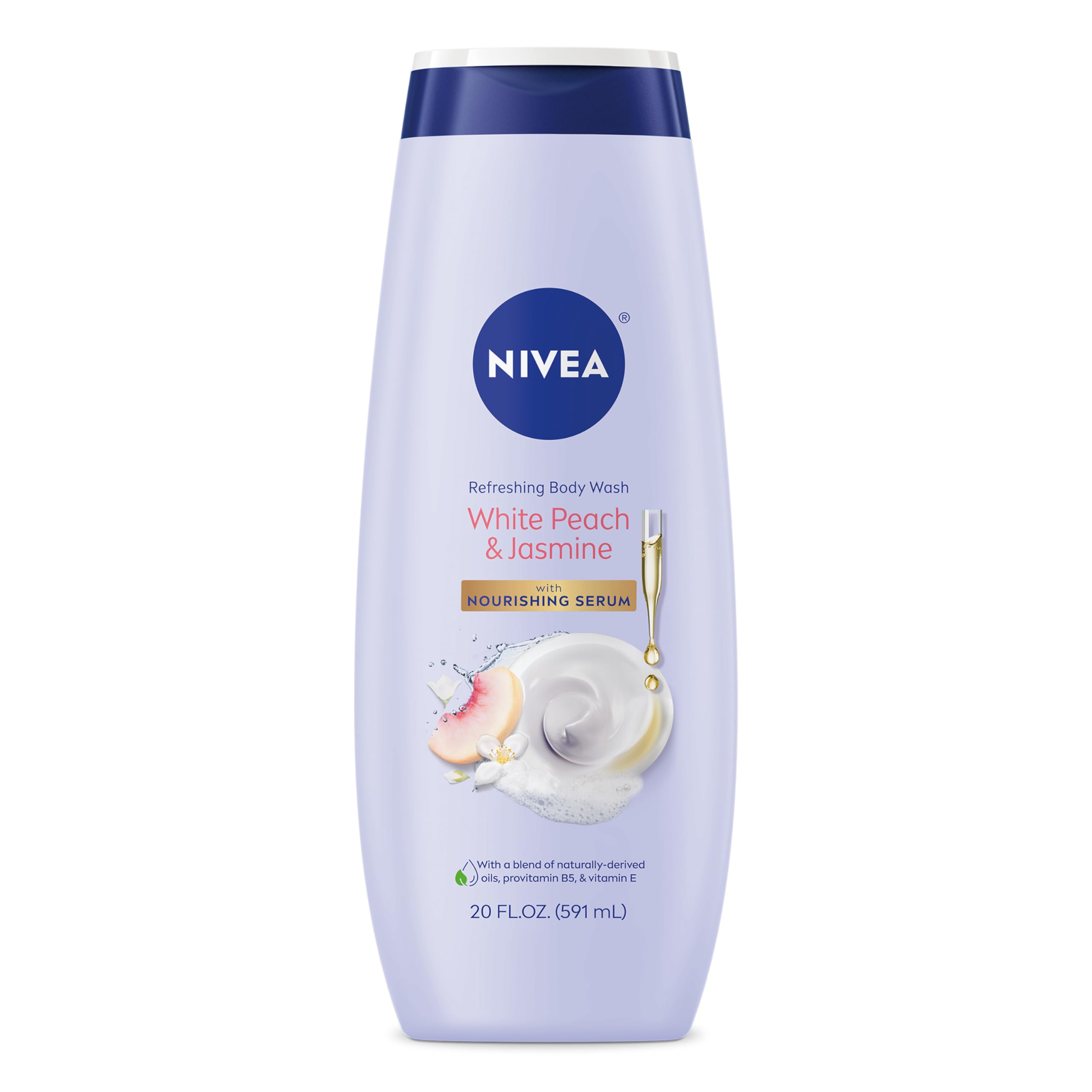 NIVEA Refreshing Body Wash with Nourishing Serum, Scented