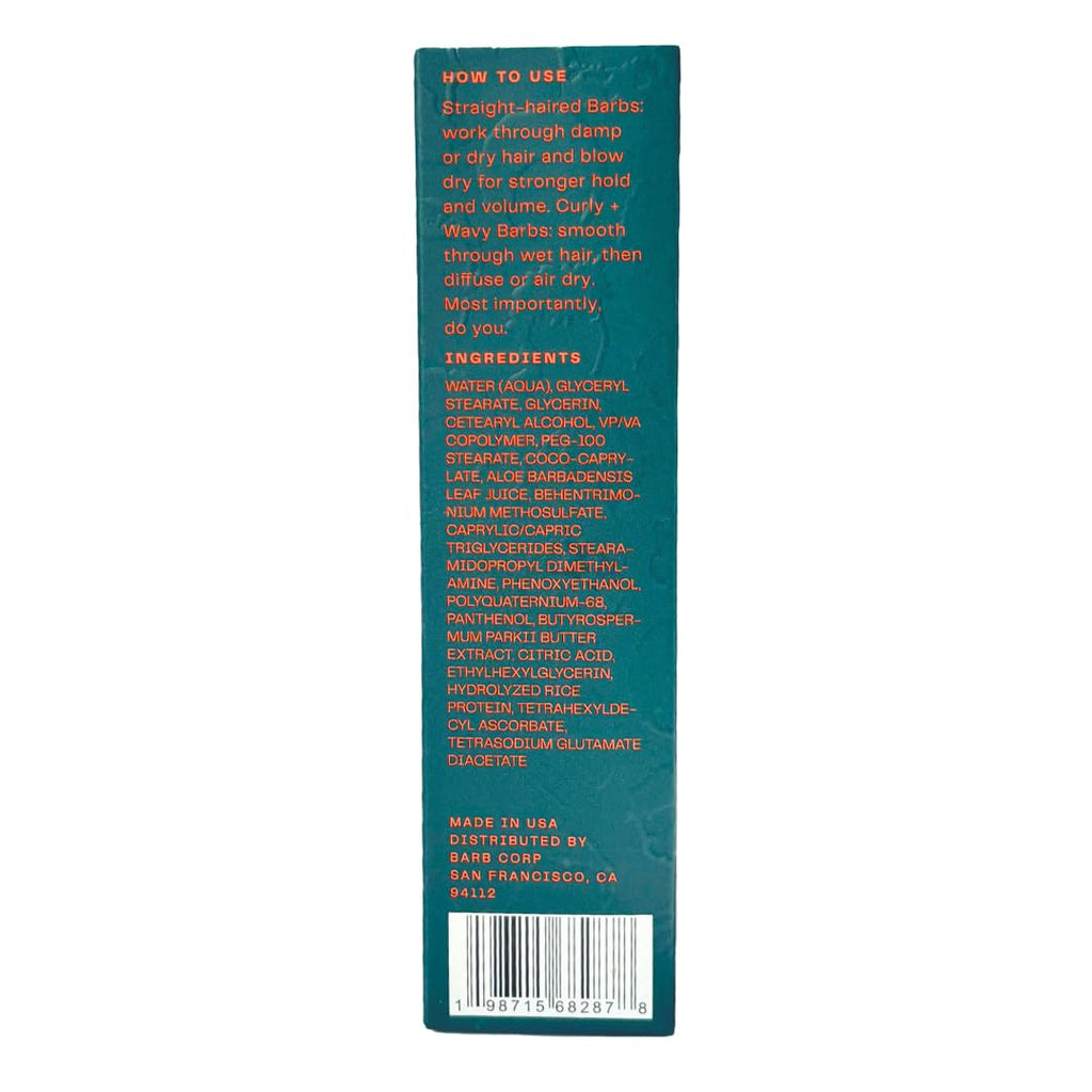Barb Styling Cream for Women and Men - Soft Hold Hair Styling Cream for Curl Definition & Frizz Control