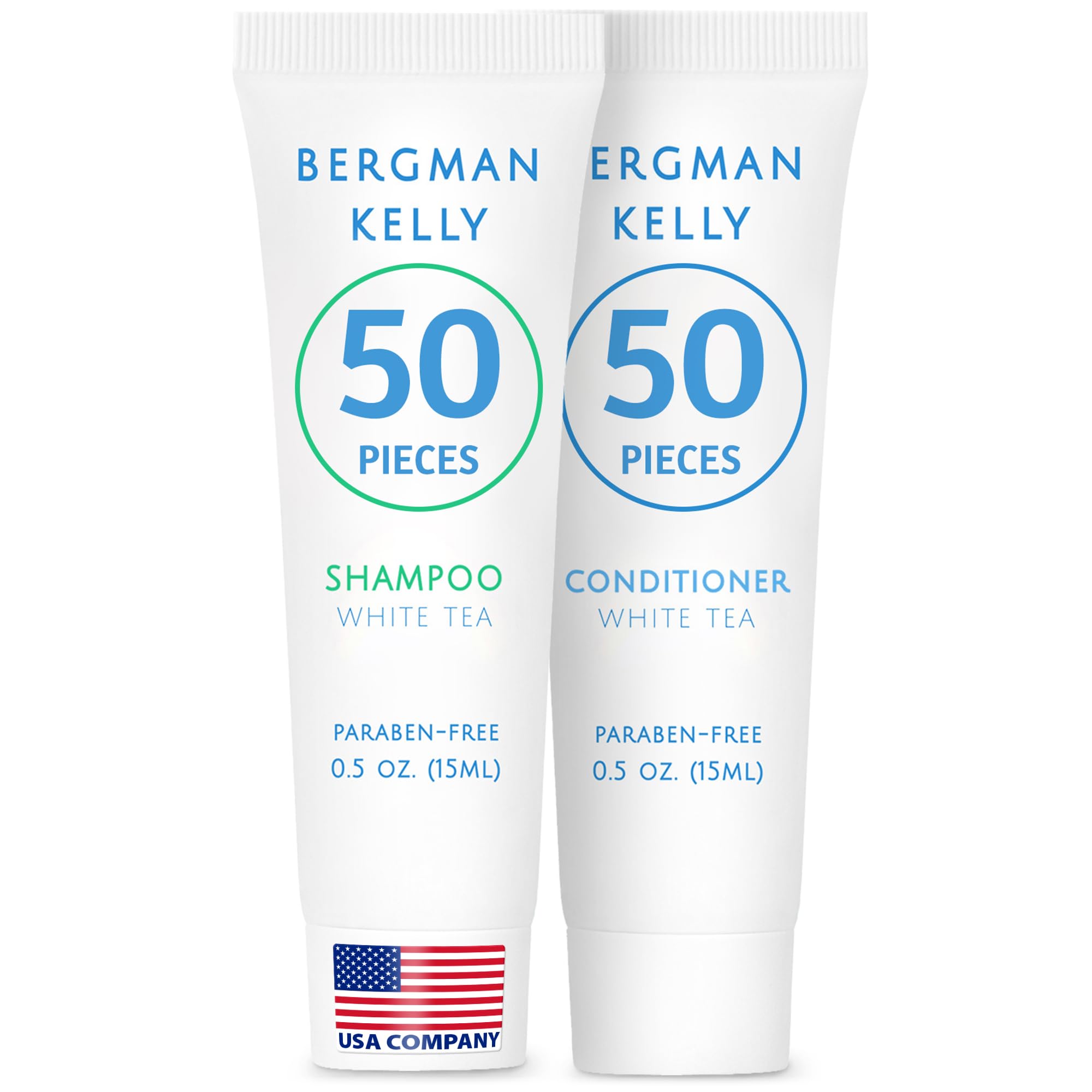 BERGMAN KELLY Travel Shampoo and Conditioner Set, Delight Your Guests with a Revitalizing and Refreshing Hotel Toiletries and Gest Hospitality in Bulk