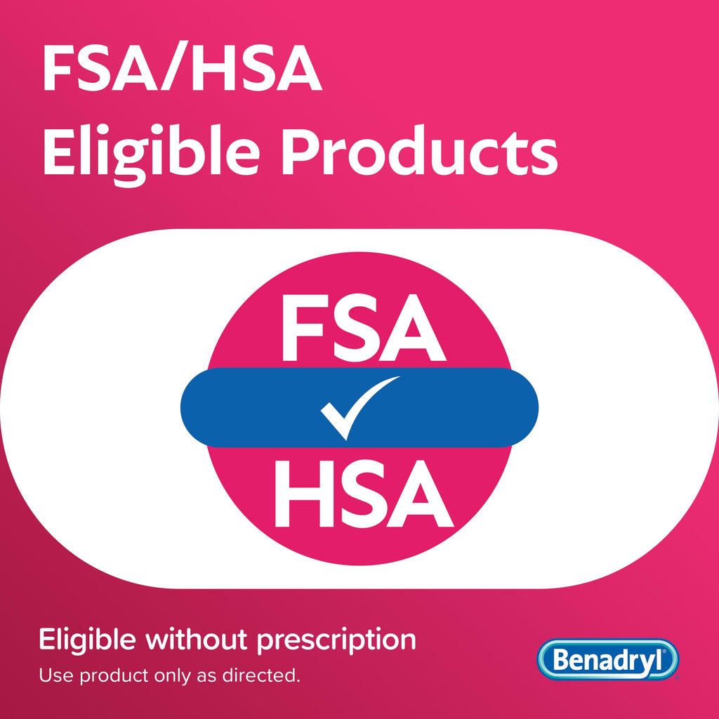 Benadryl Extra Strength Allergy Relief Medicine, 50 mg Diphenhydramine HCl Antihistamine Tablets for Relief of Allergy Symptoms Due to Hay Fever or Other Upper Respiratory Allergies