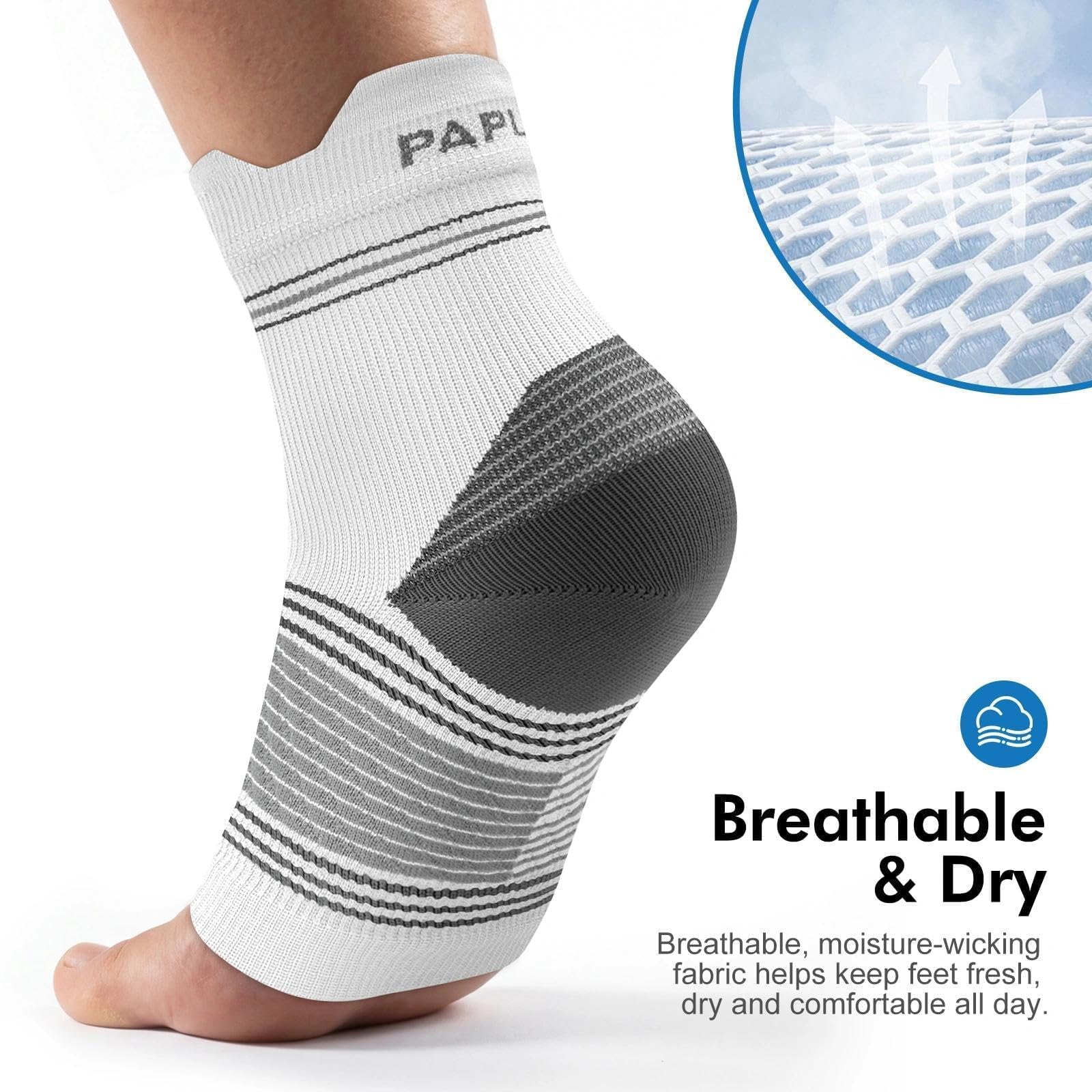 Plantar Fasciitis Sock (6 Pairs) for Men and Women, Compression Foot Sleeves with Arch and Ankle Support
