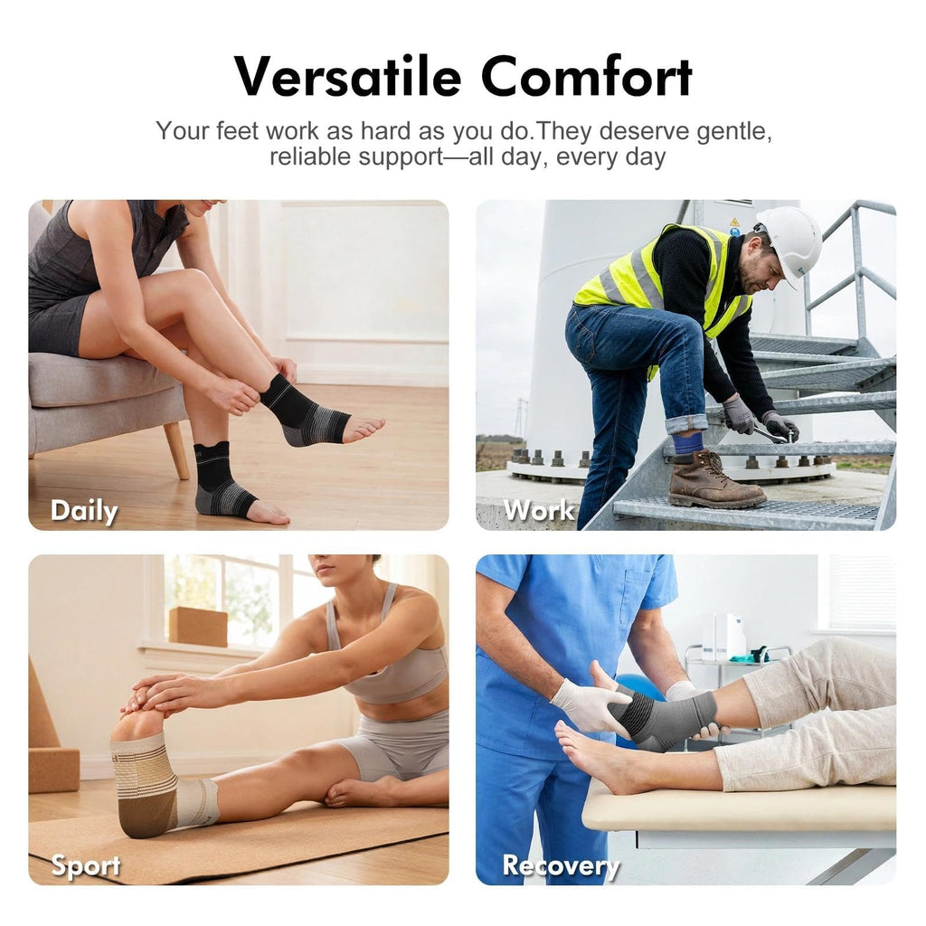 Plantar Fasciitis Sock (6 Pairs) for Men and Women, Compression Foot Sleeves with Arch and Ankle Support