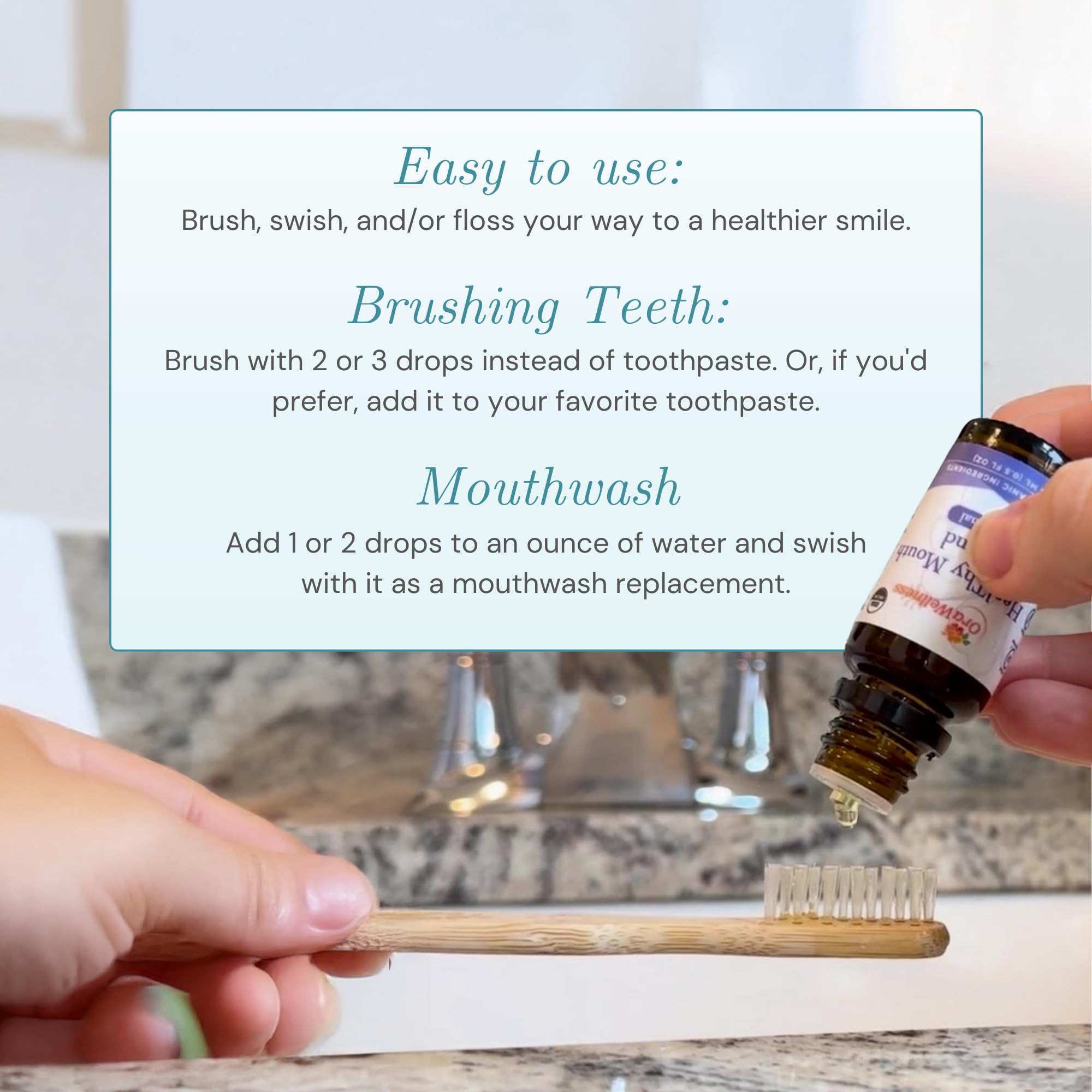 OraWellness Nut Free Healthy Mouth Blend Tooth Oil 3 Pack + BrushEco Bamboo Toothbrush with 3 Rows