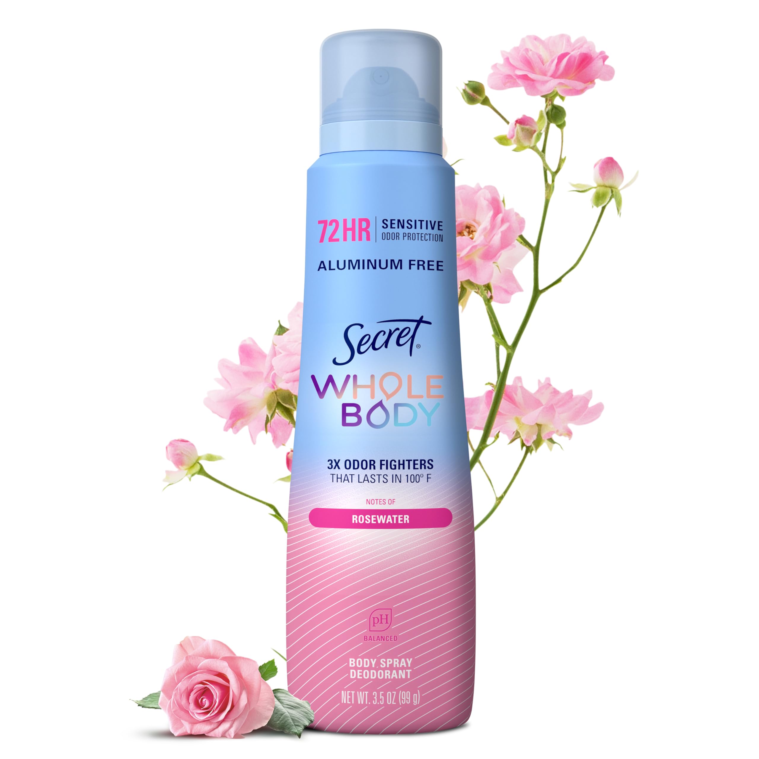 Secret Aluminum Free Whole Body Deodorant Spray for Women