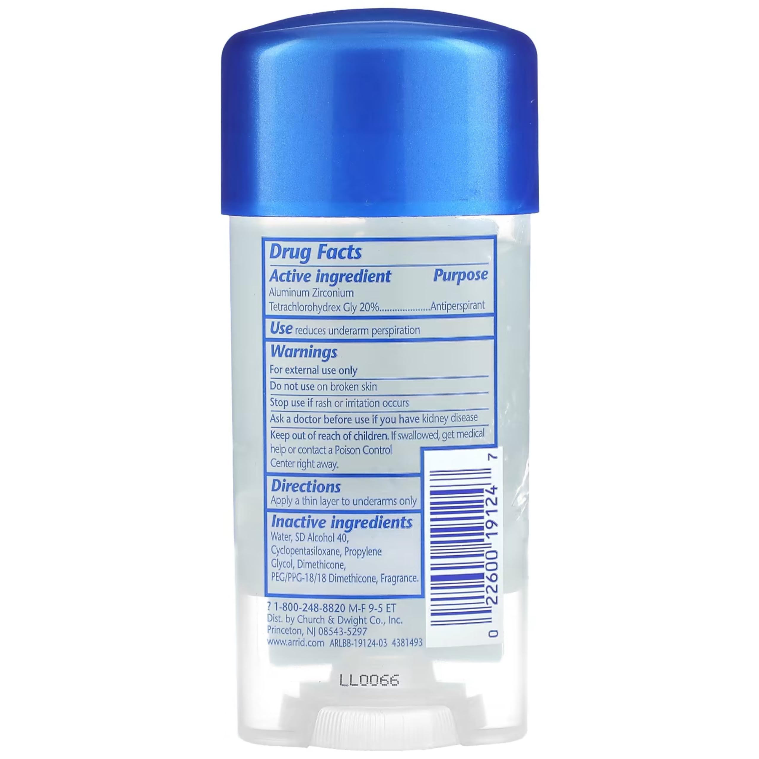 Arrid Deodorant 2.6 Ounce Gel Clr Xx Cool Shower (76ml) (2 Pack)