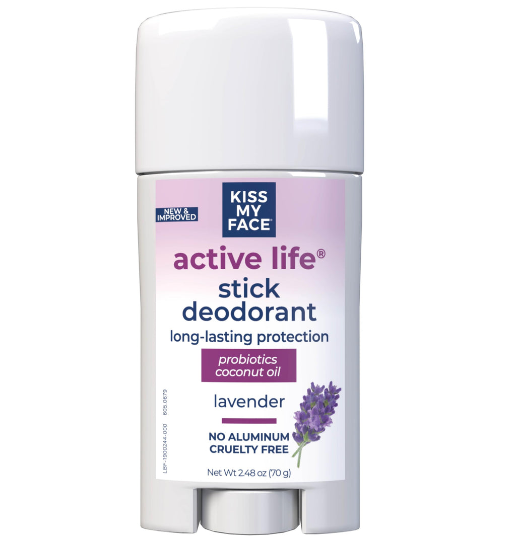 Kiss My Face Active Life Lavender Deodorant - Aluminum Free Deodorant for Women and Men - With added Grapefruit Seed Extract, Rosemary and Sage