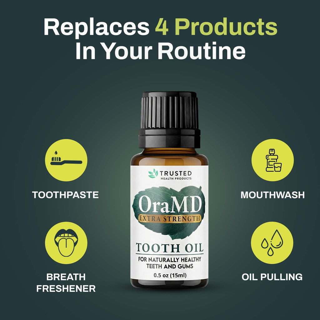 OraMD 4-in-1 Extra Stength Tooth Oil - Clinically Tested Gum Disease Treatment, Gingivitis Treatment and Sensitive Teeth and Gums - All-Natural