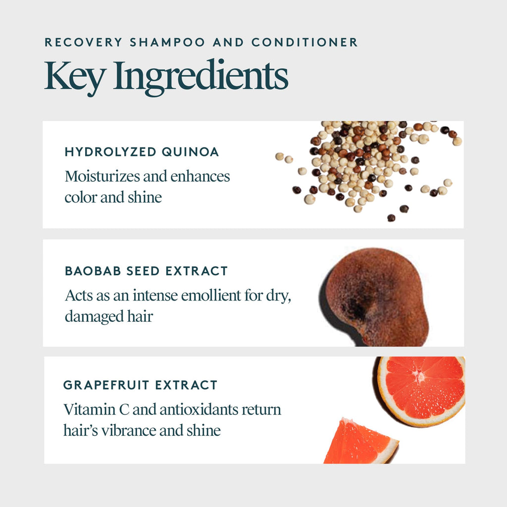 Virtue Recovery Sulfate Free Shampoo and Conditioner Set with Keratin Hydrates, Softens, and Renews Damaged Hair, Color Safe