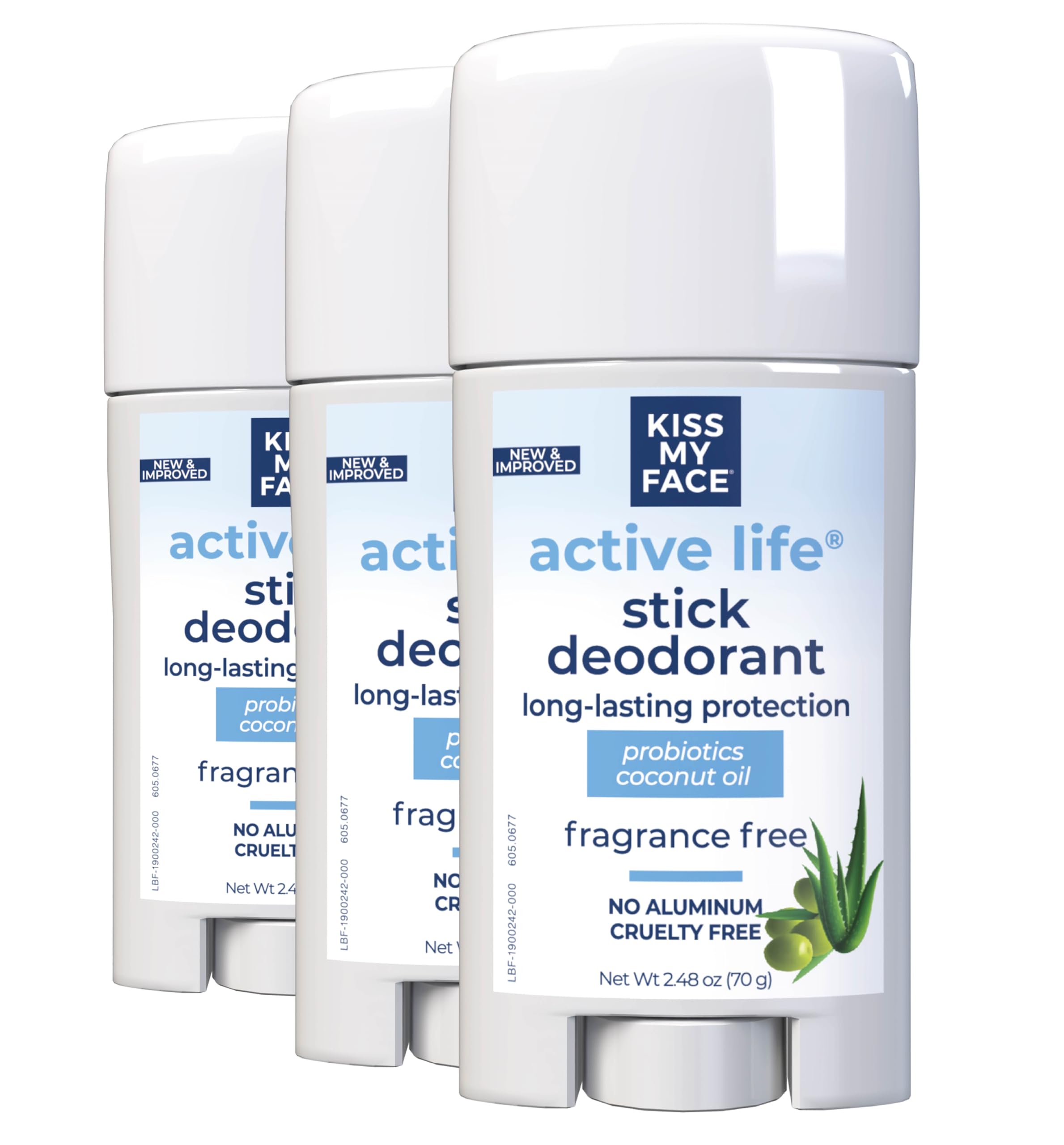 Kiss My Face Active Life Lavender Deodorant - Aluminum Free Deodorant for Women and Men - With added Grapefruit Seed Extract, Rosemary and Sage