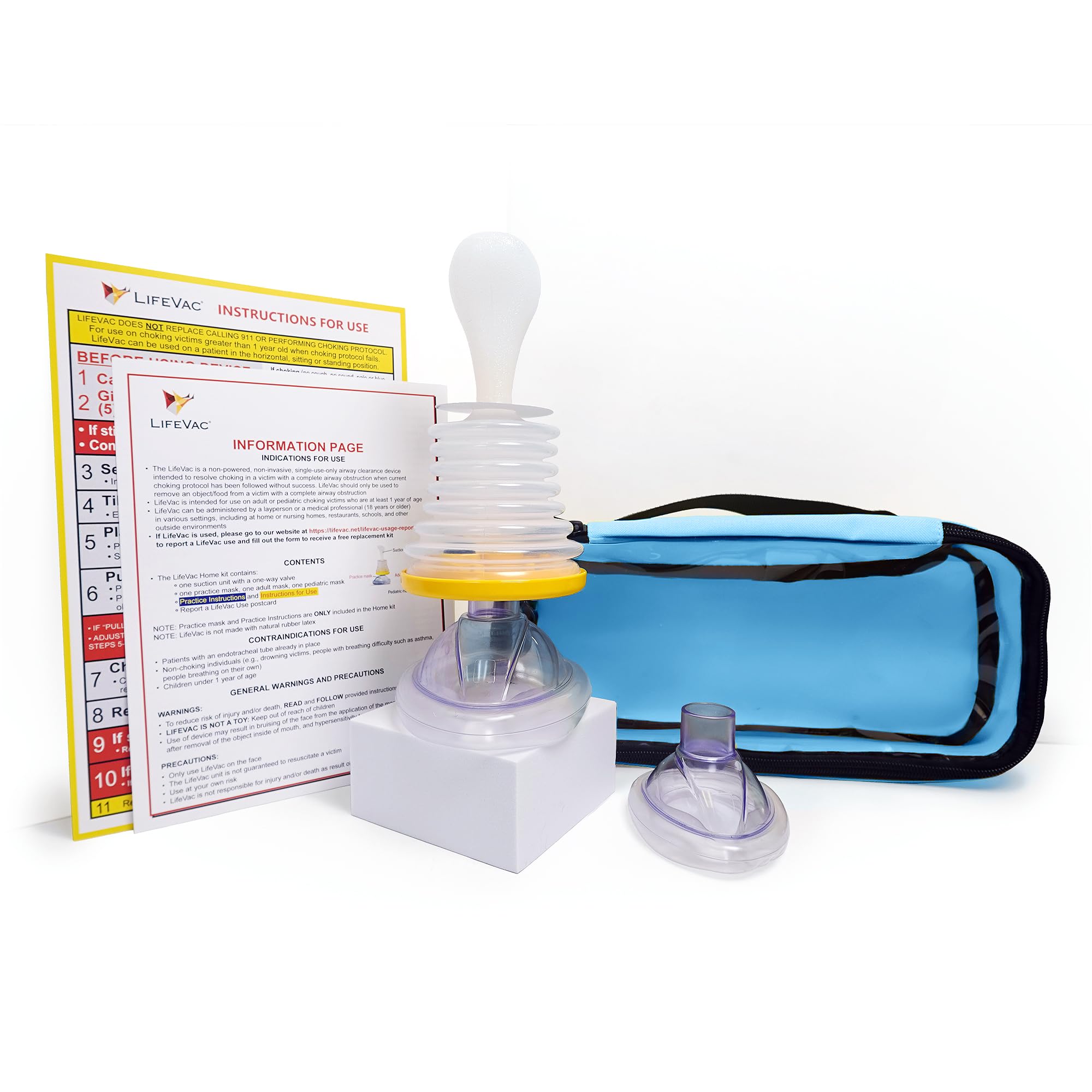 LifeVac Travel Kit 2 Pack - Portable Suction Rescue Device, First Aid Kit for Kids and Adults, Portable Airway Suction Device for Children and Adults