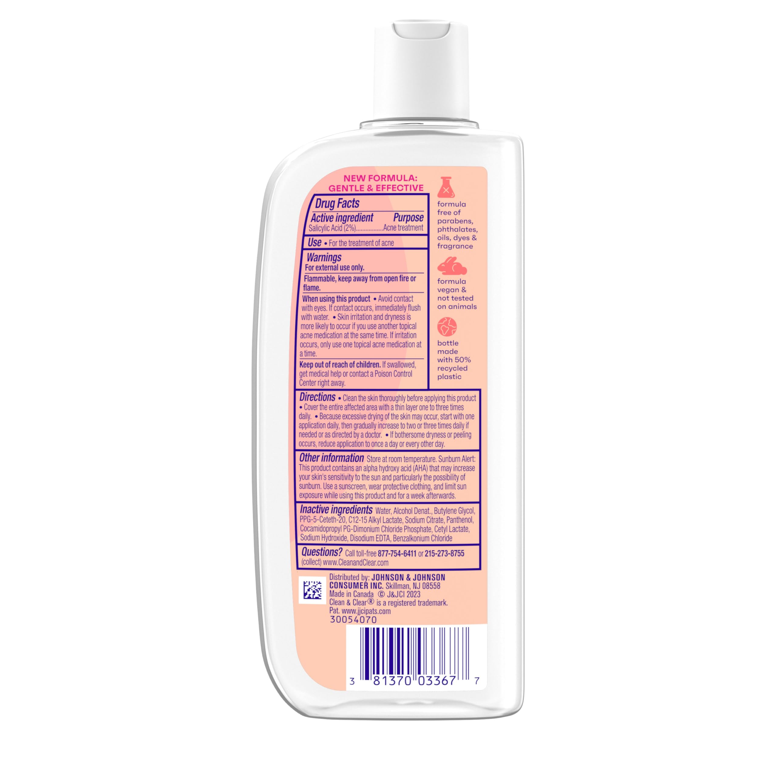 Clean & Clear Essentials Oil-Free Acne Toner, 2% Salicylic Acid Acne