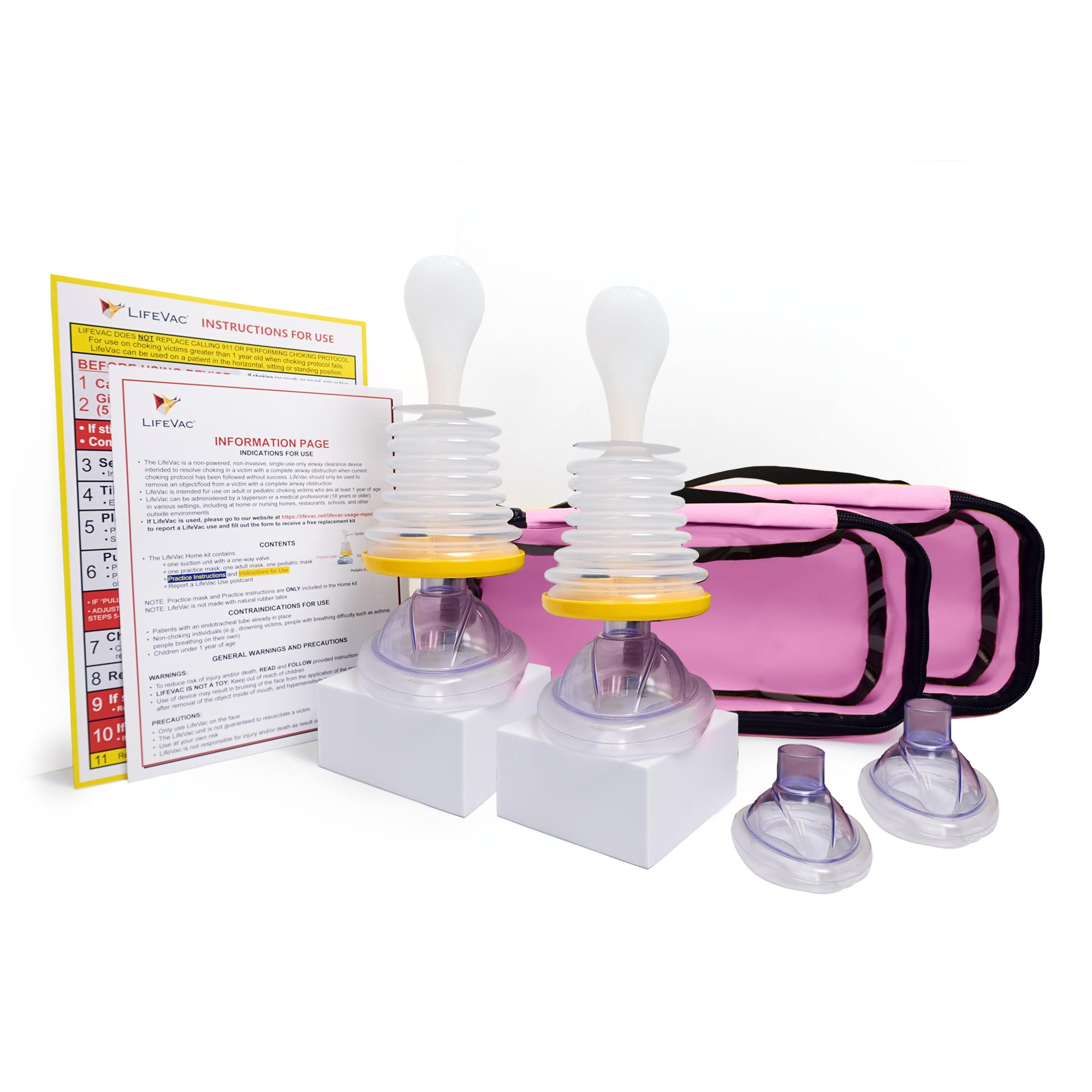 LifeVac Travel Kit 2 Pack - Portable Suction Rescue Device, First Aid Kit for Kids and Adults, Portable Airway Suction Device for Children and Adults