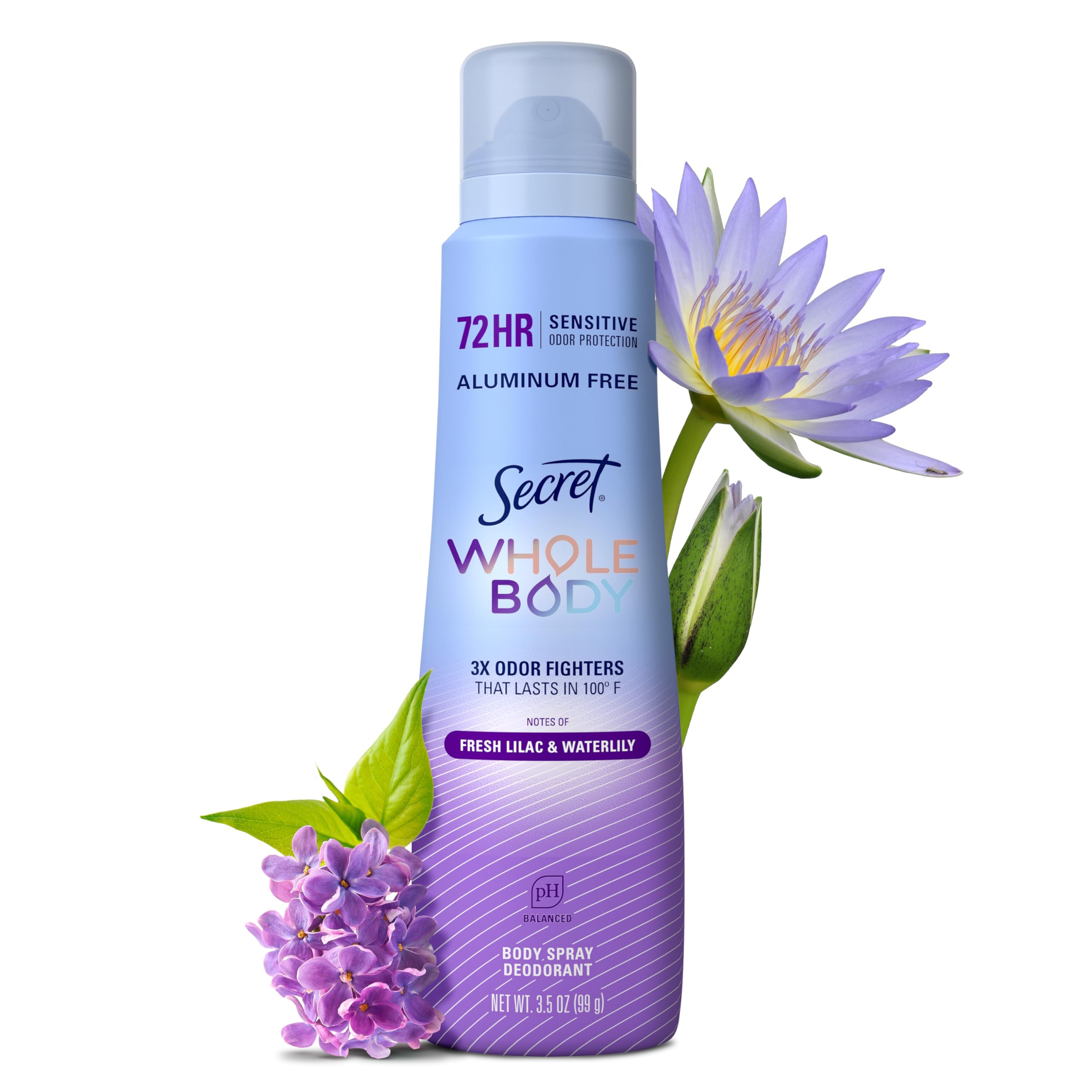 Secret Aluminum Free Whole Body Deodorant Spray for Women