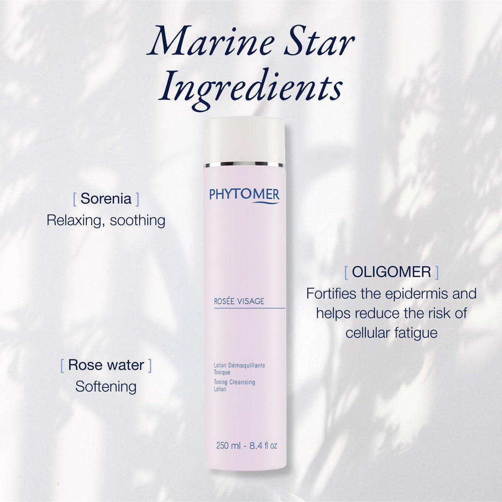 PHYTOMER Rosée Visage Face Toning Cleansing Lotion | All in One Cleanser, Makeup Remover & Toner | Gentle, Alcohol-Free Formula with Rose Water for Soft, Supple Skin (250 ml)