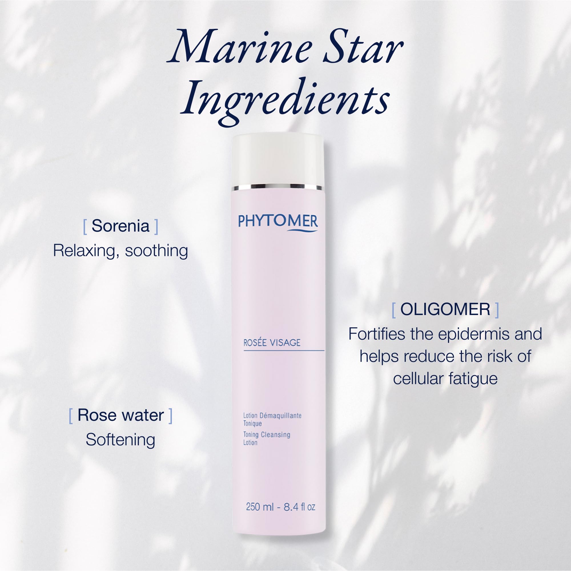PHYTOMER Rosée Visage Face Toning Cleansing Lotion | All in One Cleanser, Makeup Remover & Toner | Gentle, Alcohol-Free Formula with Rose Water for Soft, Supple Skin (250 ml)