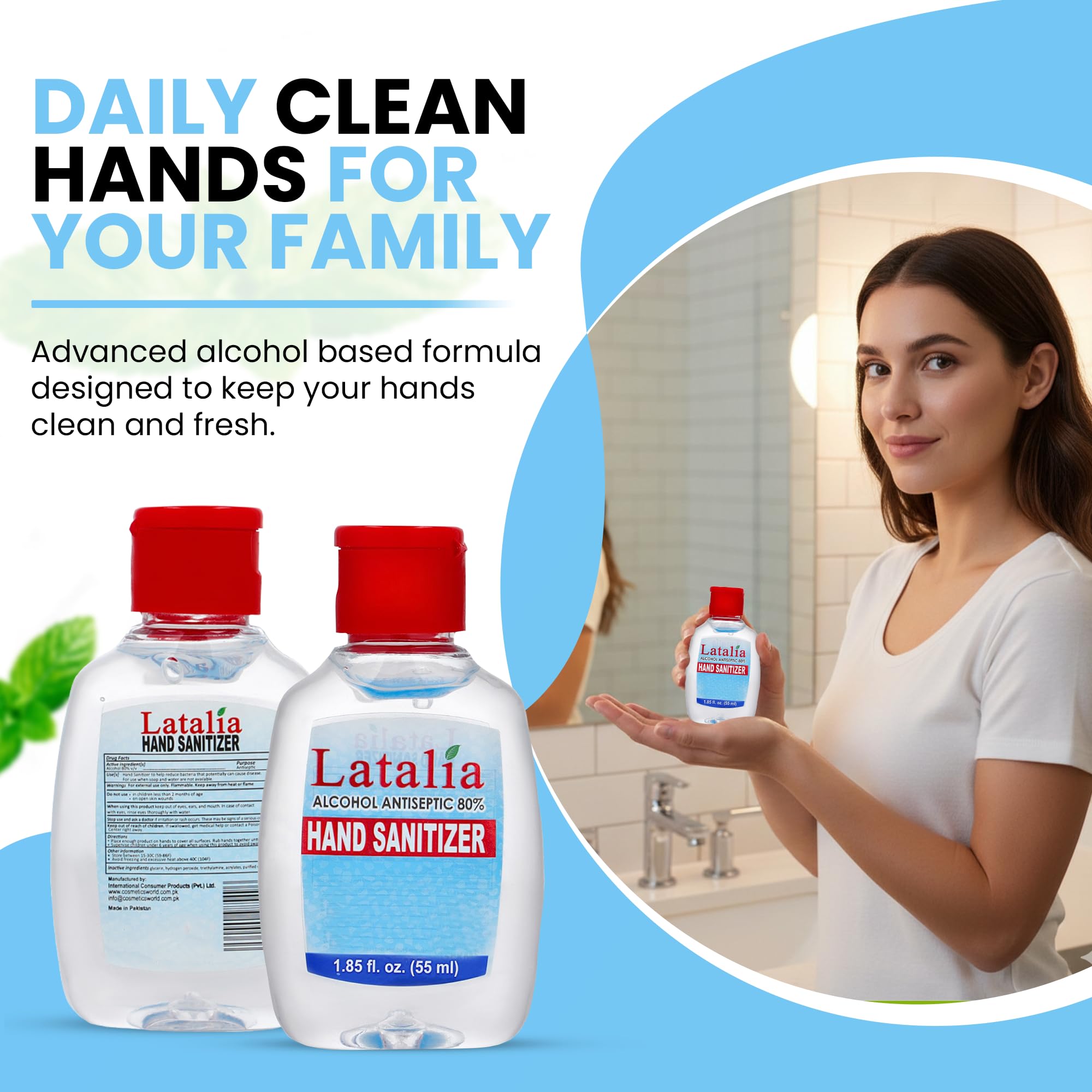 Latalia Mini Hand Sanitizer Travel Size Bulk | 80% Alcohol Gel Unscented Non Drying Moisturizing For Non-Sticky, Gentle & Fresh Hands Small Hand Sanitizer Bulk Anytime