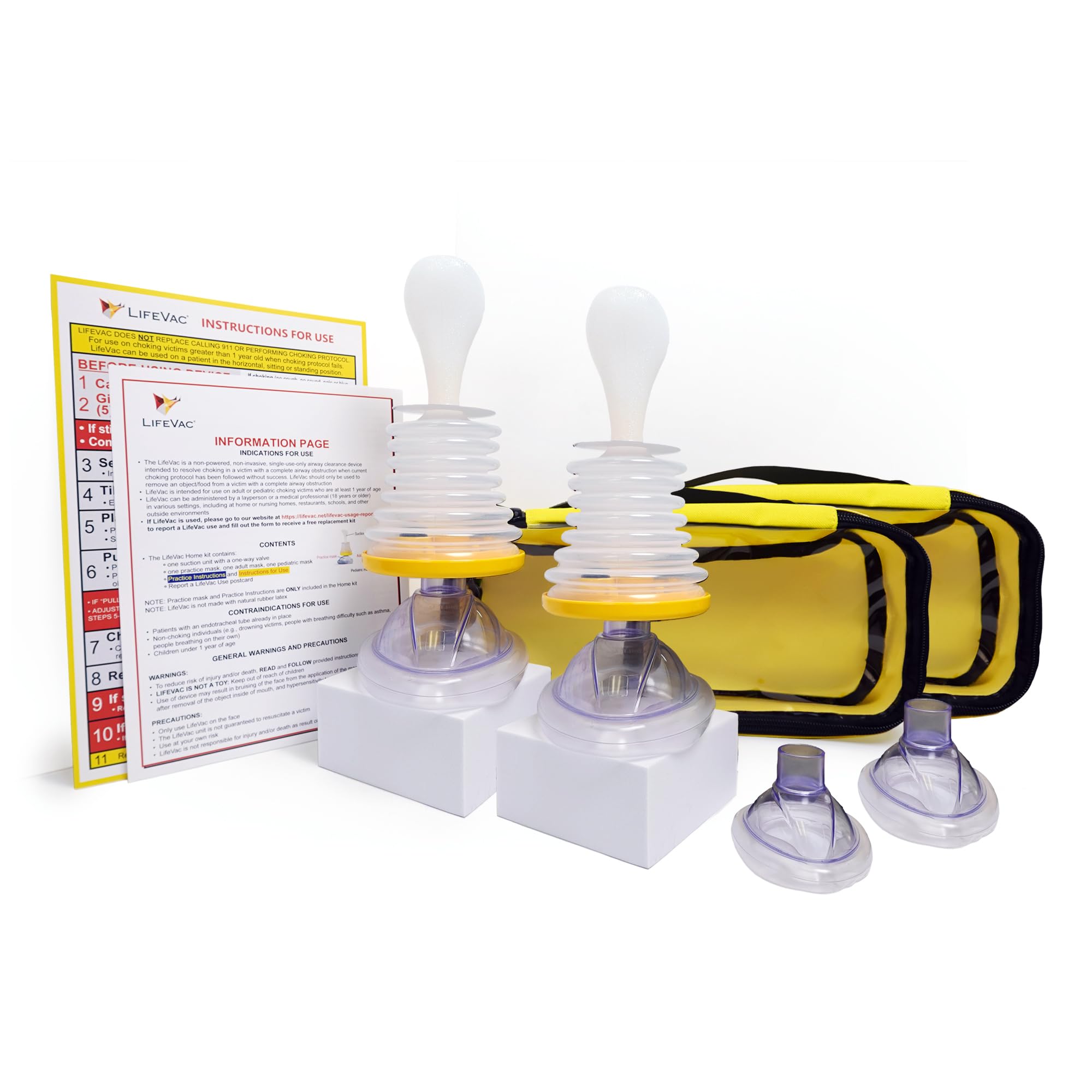 LifeVac Travel Kit 2 Pack - Portable Suction Rescue Device, First Aid Kit for Kids and Adults, Portable Airway Suction Device for Children and Adults