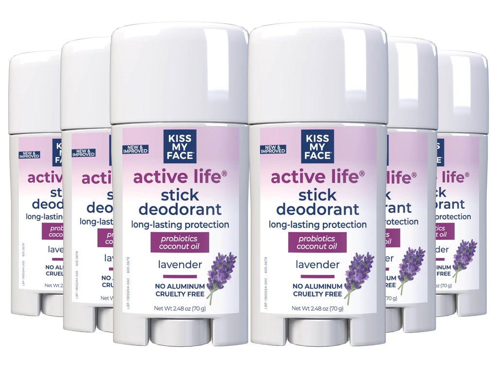 Kiss My Face Active Life Lavender Deodorant - Aluminum Free Deodorant for Women and Men - With added Grapefruit Seed Extract, Rosemary and Sage
