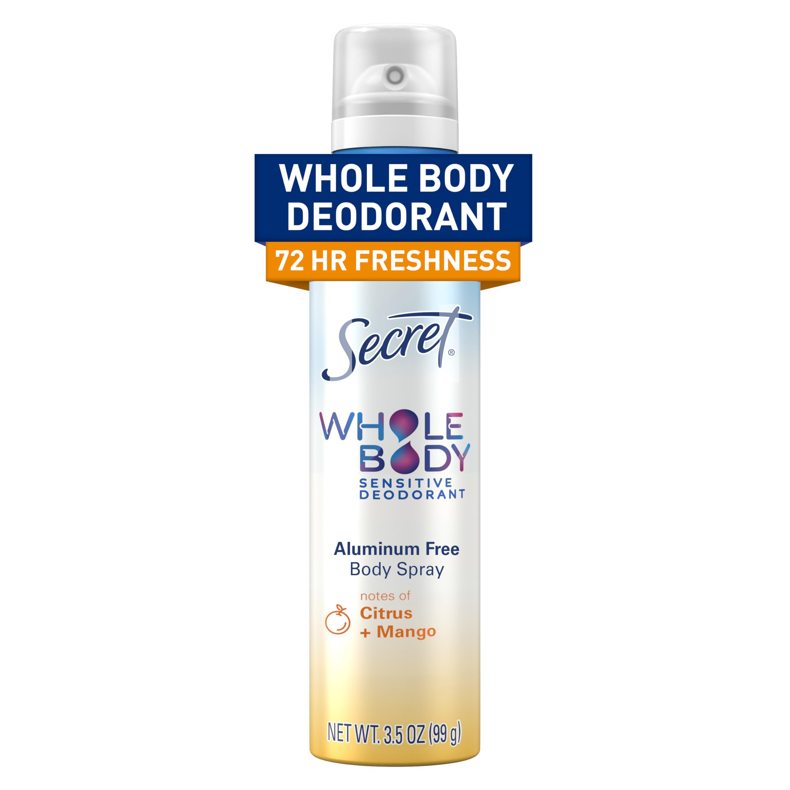 Secret Aluminum Free Whole Body Deodorant Spray for Women