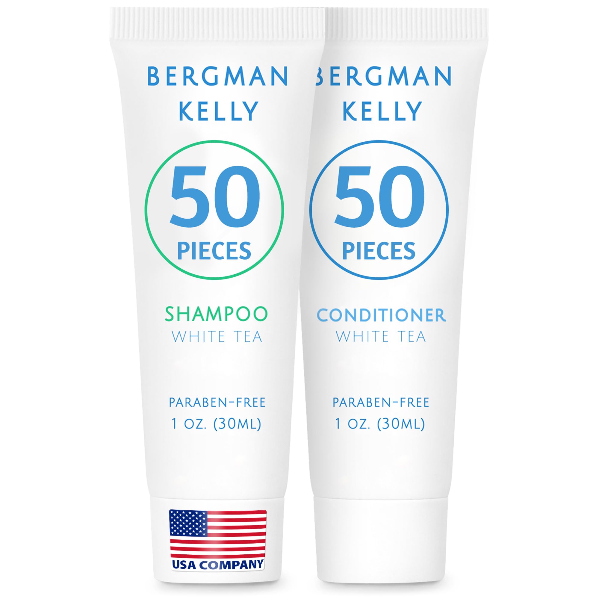 BERGMAN KELLY Travel Shampoo and Conditioner Set, Delight Your Guests with a Revitalizing and Refreshing Hotel Toiletries and Gest Hospitality in Bulk