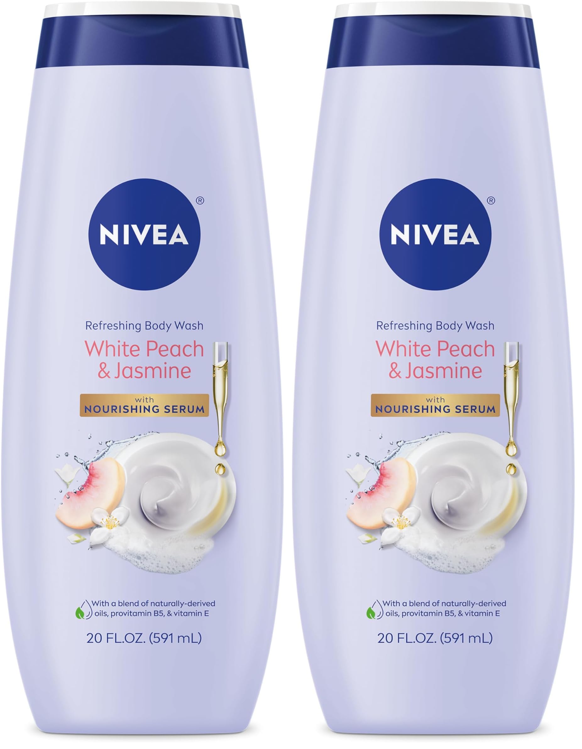 NIVEA Refreshing Body Wash with Nourishing Serum, Scented