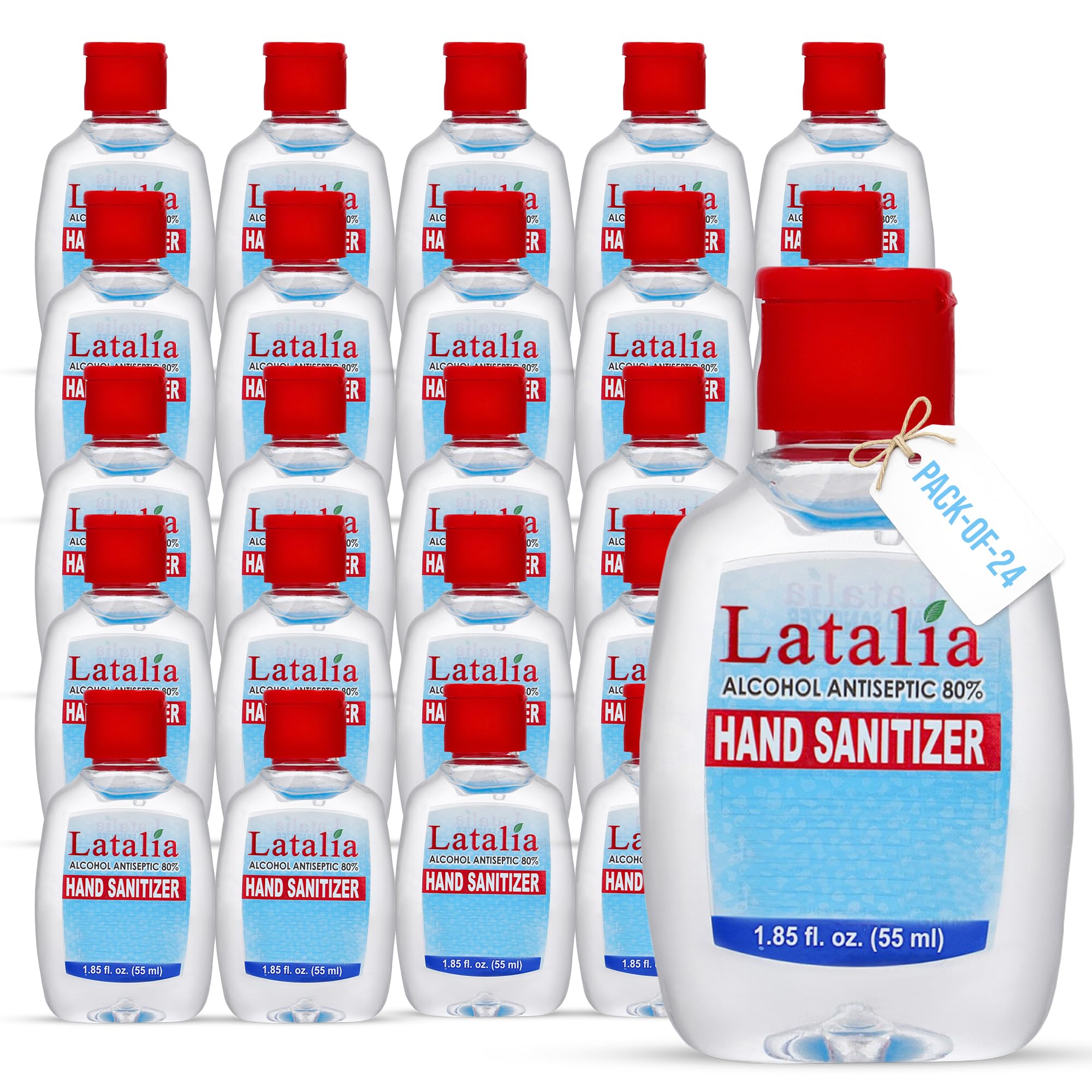 Latalia Mini Hand Sanitizer Travel Size Bulk | 80% Alcohol Gel Unscented Non Drying Moisturizing For Non-Sticky, Gentle & Fresh Hands Small Hand Sanitizer Bulk Anytime