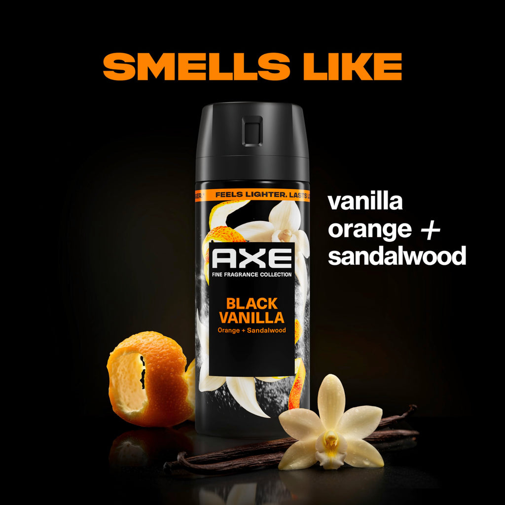 AXE Fine Fragrance Collection Body Spray Black Vanilla 72 Hour Freshness Aluminum Free 2.9 oz