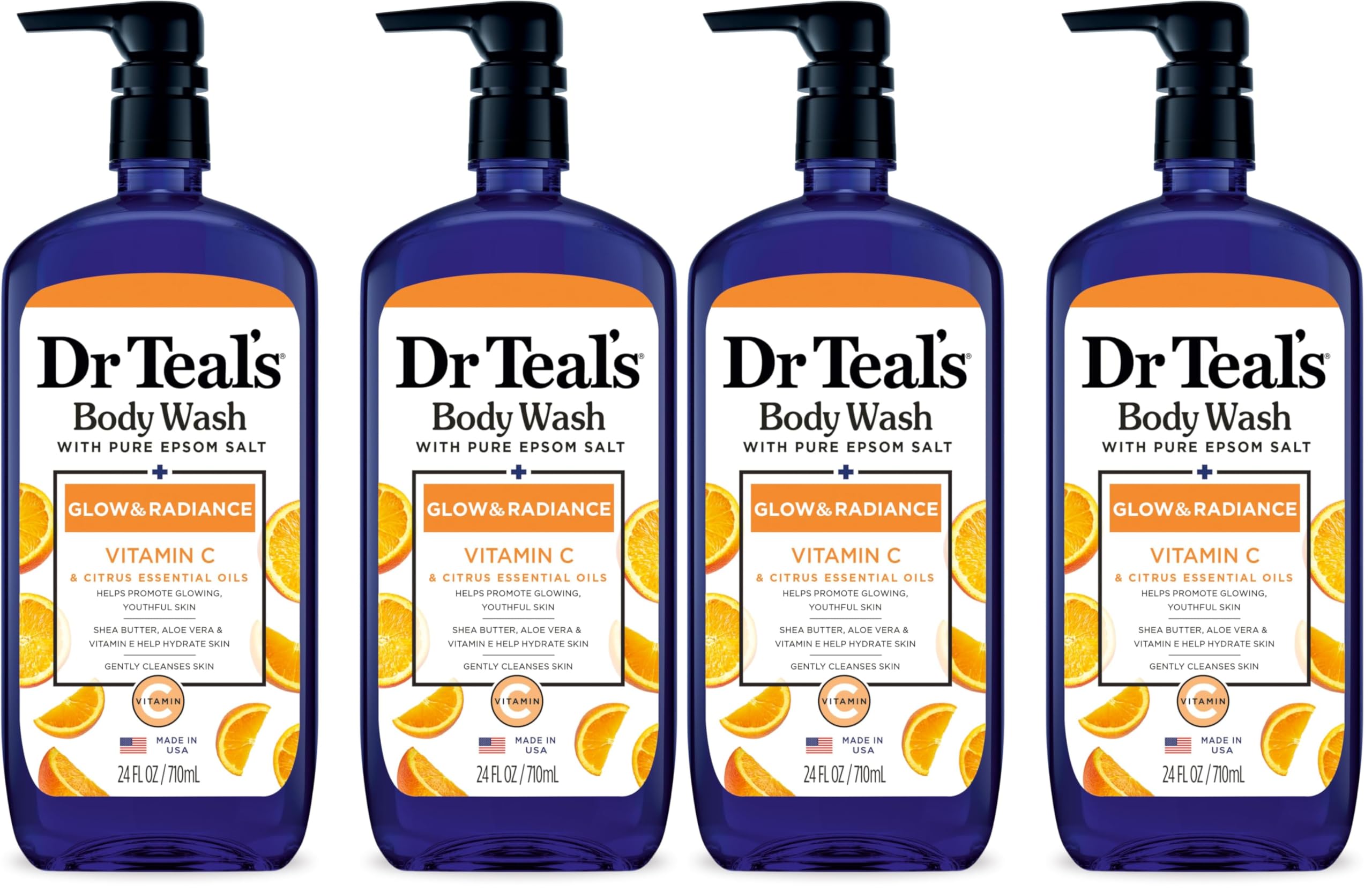 Dr Teal's Body Wash with Pure Epsom Salt, 24 fl oz (Pack of 2)