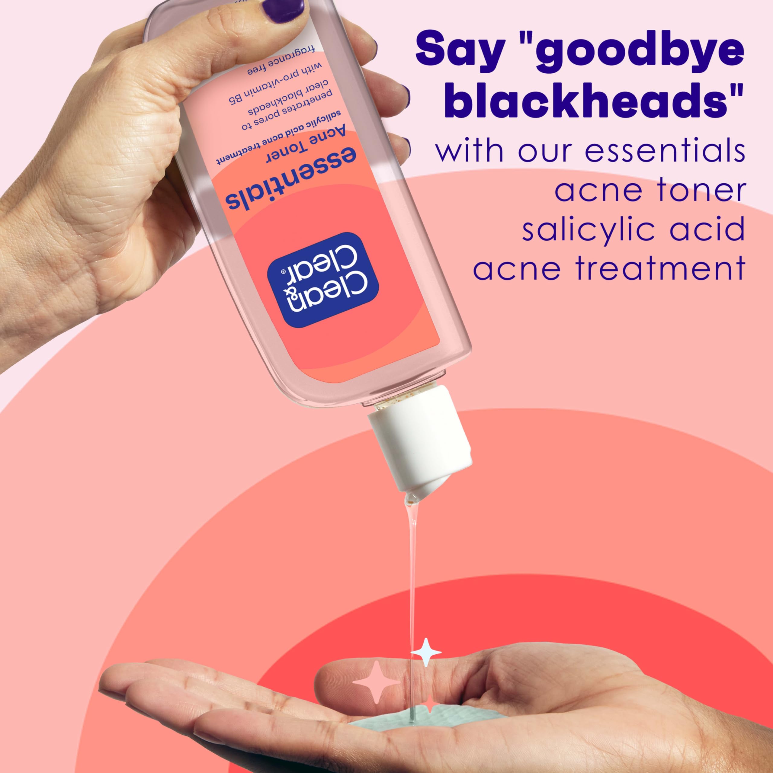 Clean & Clear Essentials Oil-Free Acne Toner, 2% Salicylic Acid Acne