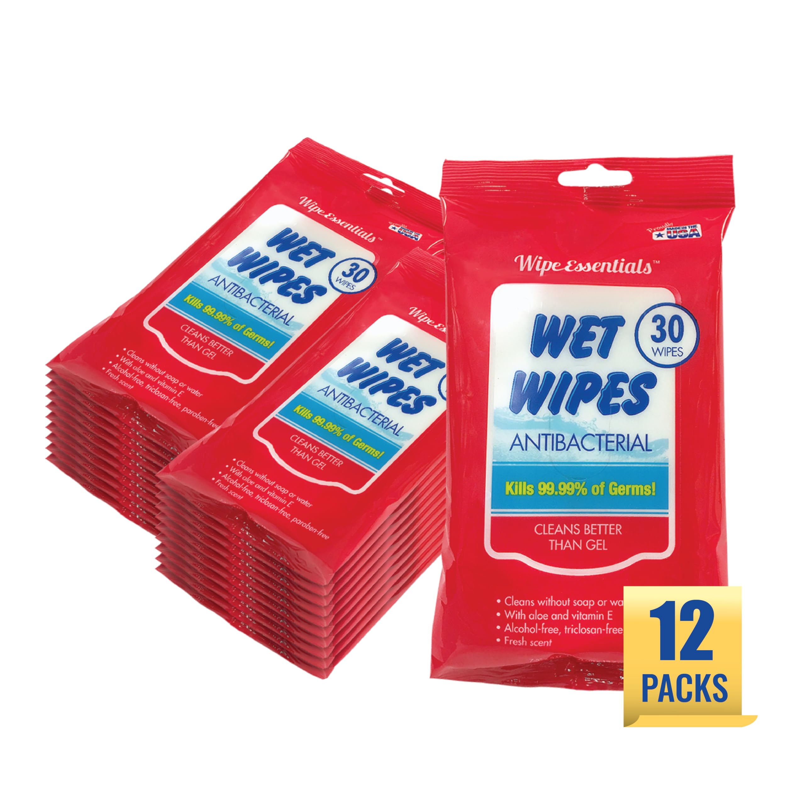 WipeEssentials Hand Sanitizer Wipes, Hand Wipes for Adults and Kids, Travel Essentials
