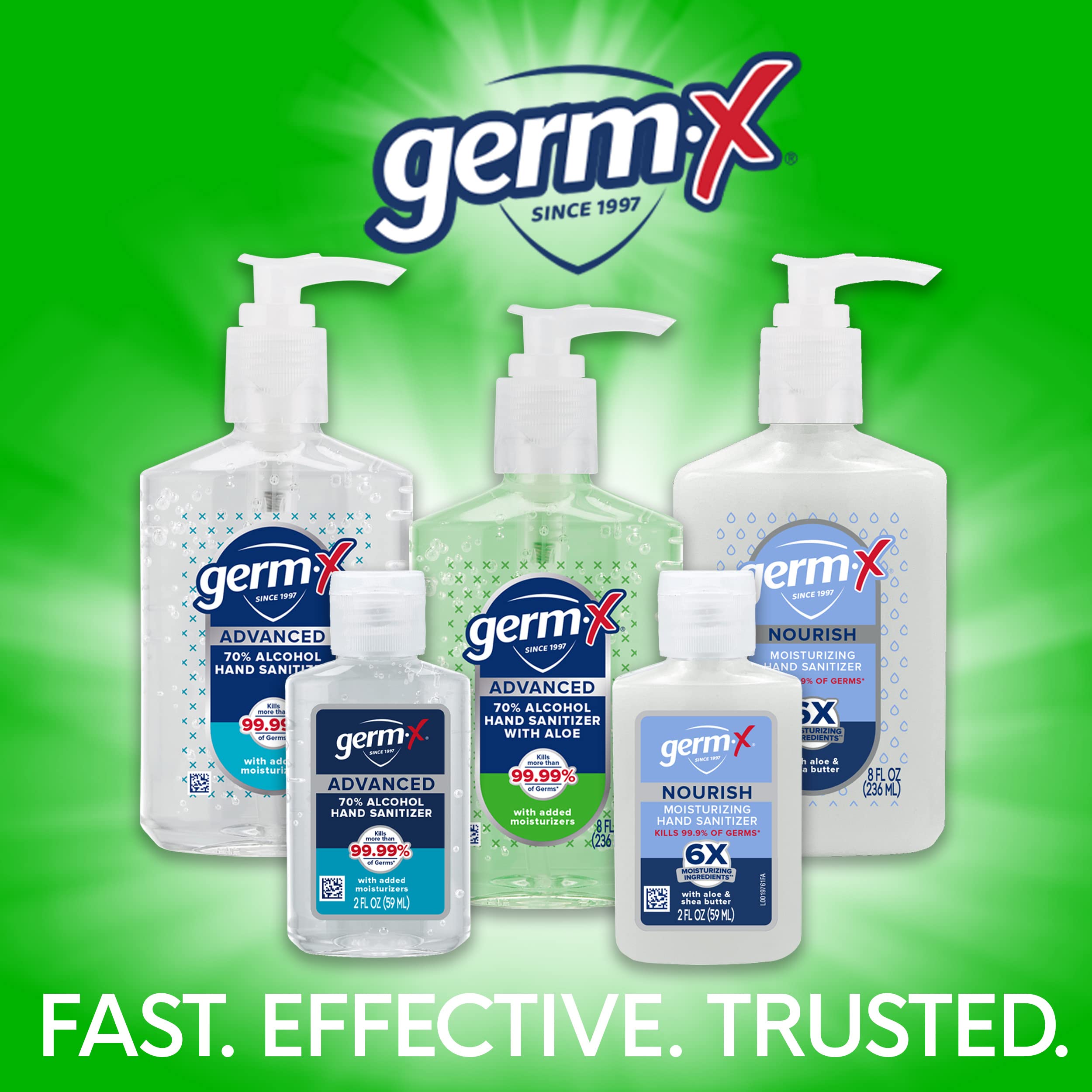 Germ-X Hand Sanitizer Gel with Aloe and Vitamin E | Moisturizing | No Rinse Formula | Pump Bottle | 1 Liter Pack of 2
