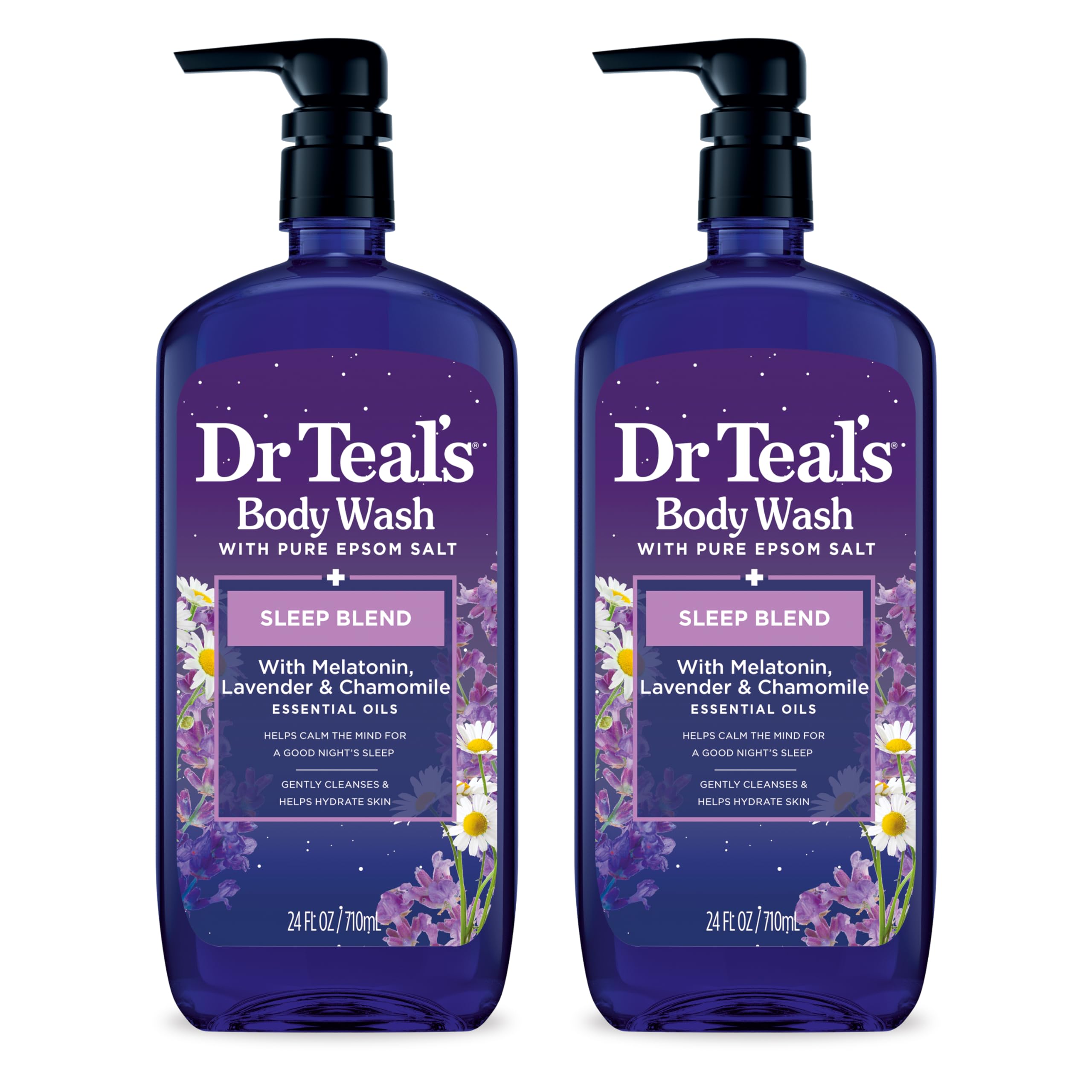 Dr Teal's Body Wash with Pure Epsom Salt, 24 fl oz (Pack of 2)