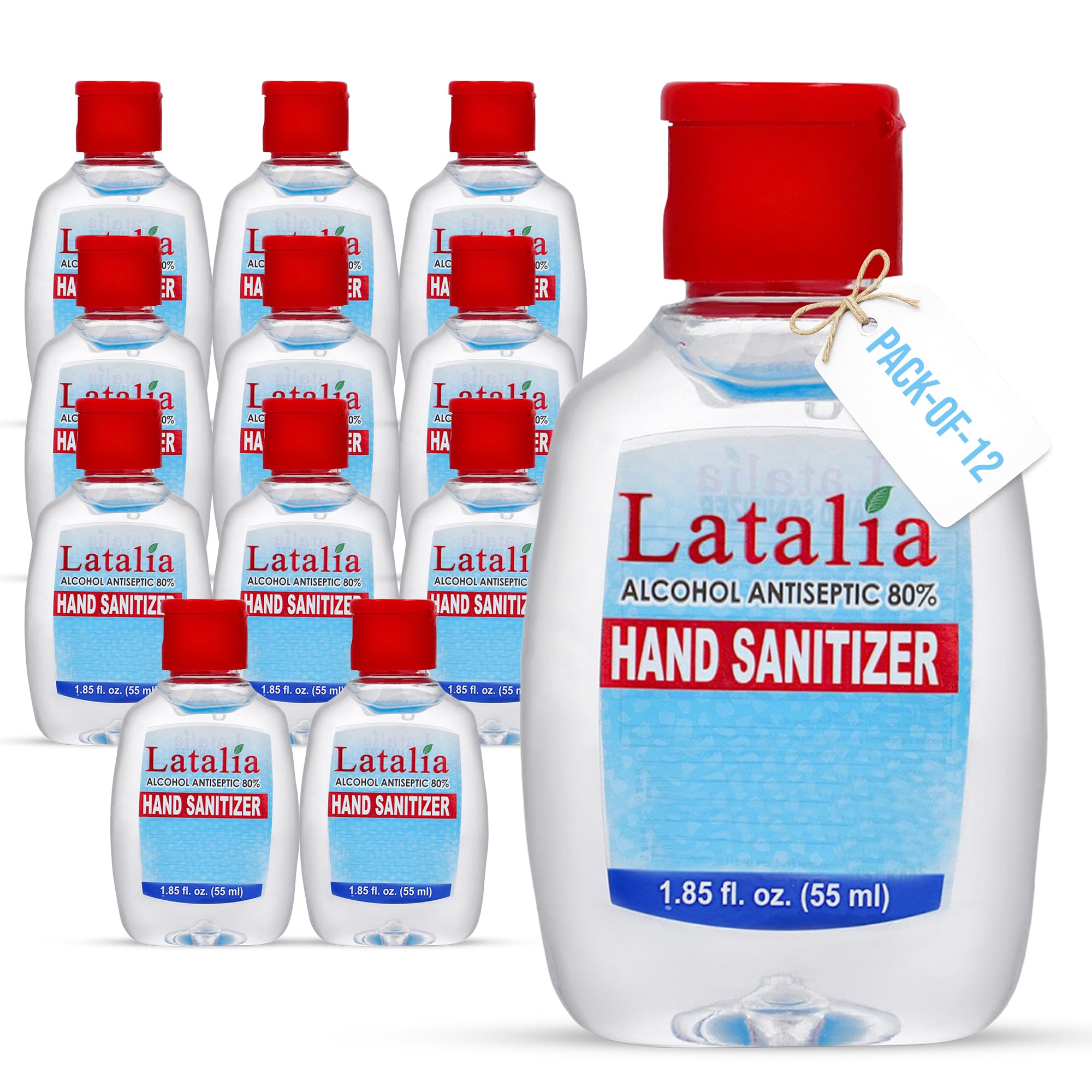 Latalia Mini Hand Sanitizer Travel Size Bulk | 80% Alcohol Gel Unscented Non Drying Moisturizing For Non-Sticky, Gentle & Fresh Hands Small Hand Sanitizer Bulk Anytime