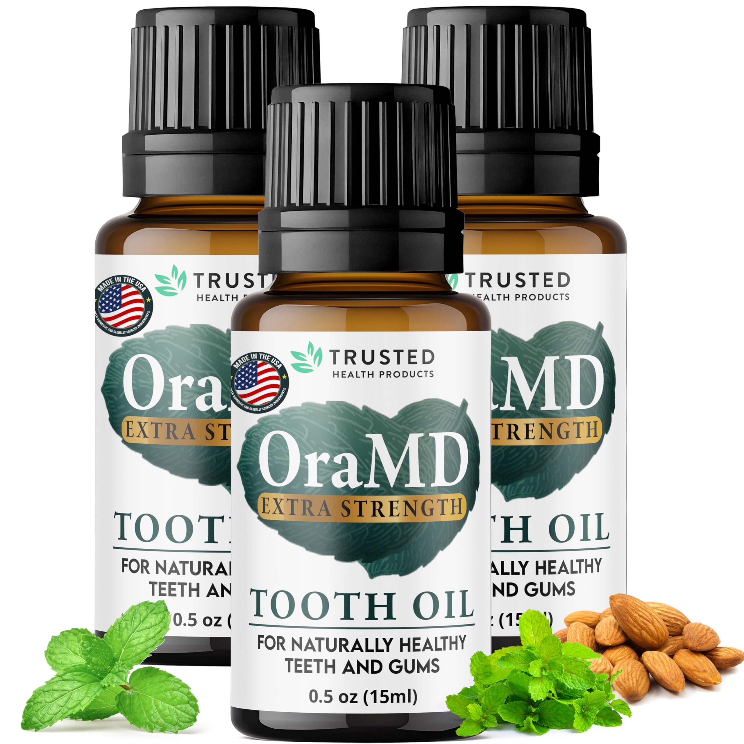 OraMD 4-in-1 Extra Stength Tooth Oil - Clinically Tested Gum Disease Treatment, Gingivitis Treatment and Sensitive Teeth and Gums - All-Natural