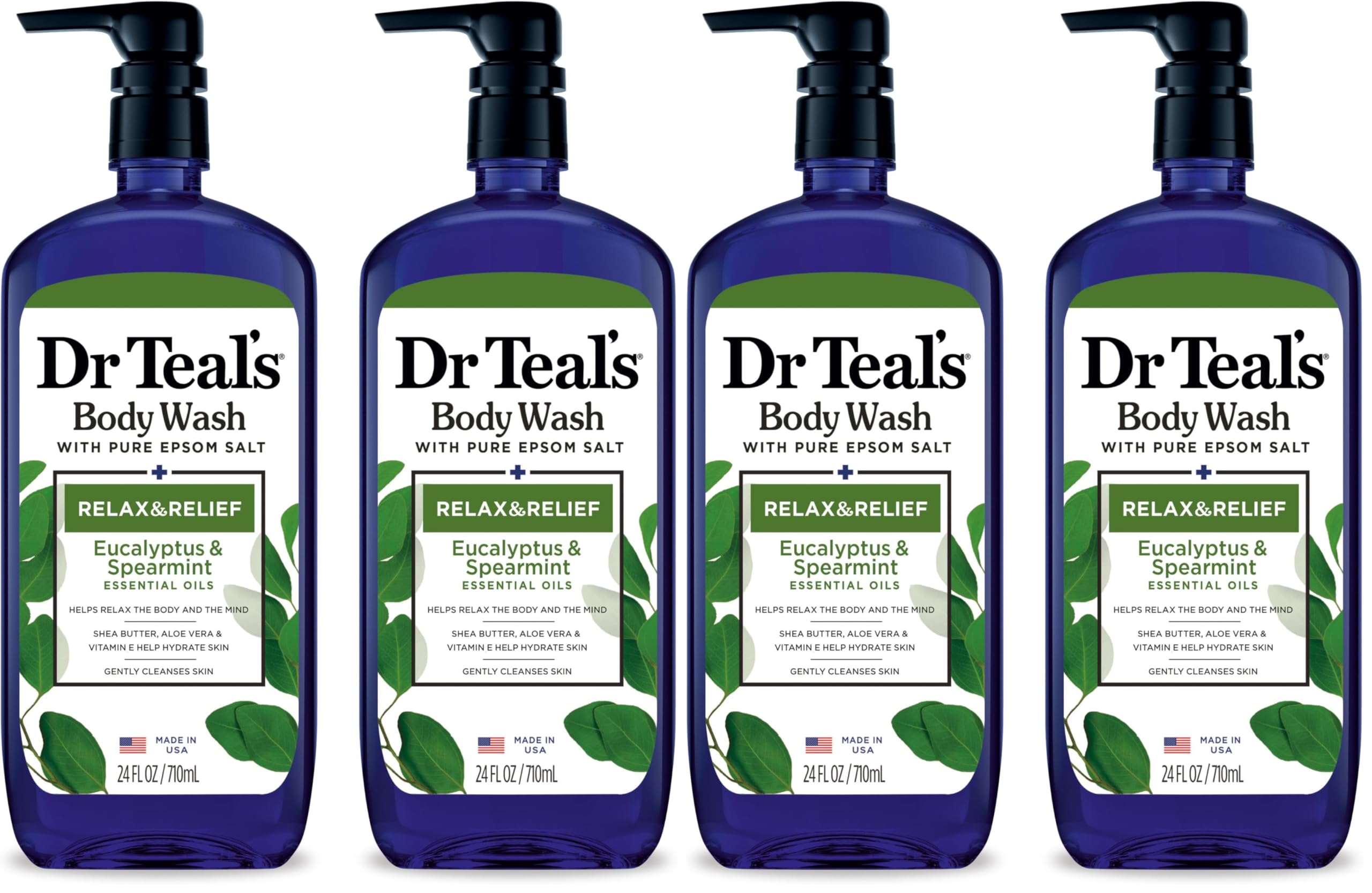 Dr Teal's Body Wash with Pure Epsom Salt, 24 fl oz (Pack of 2)