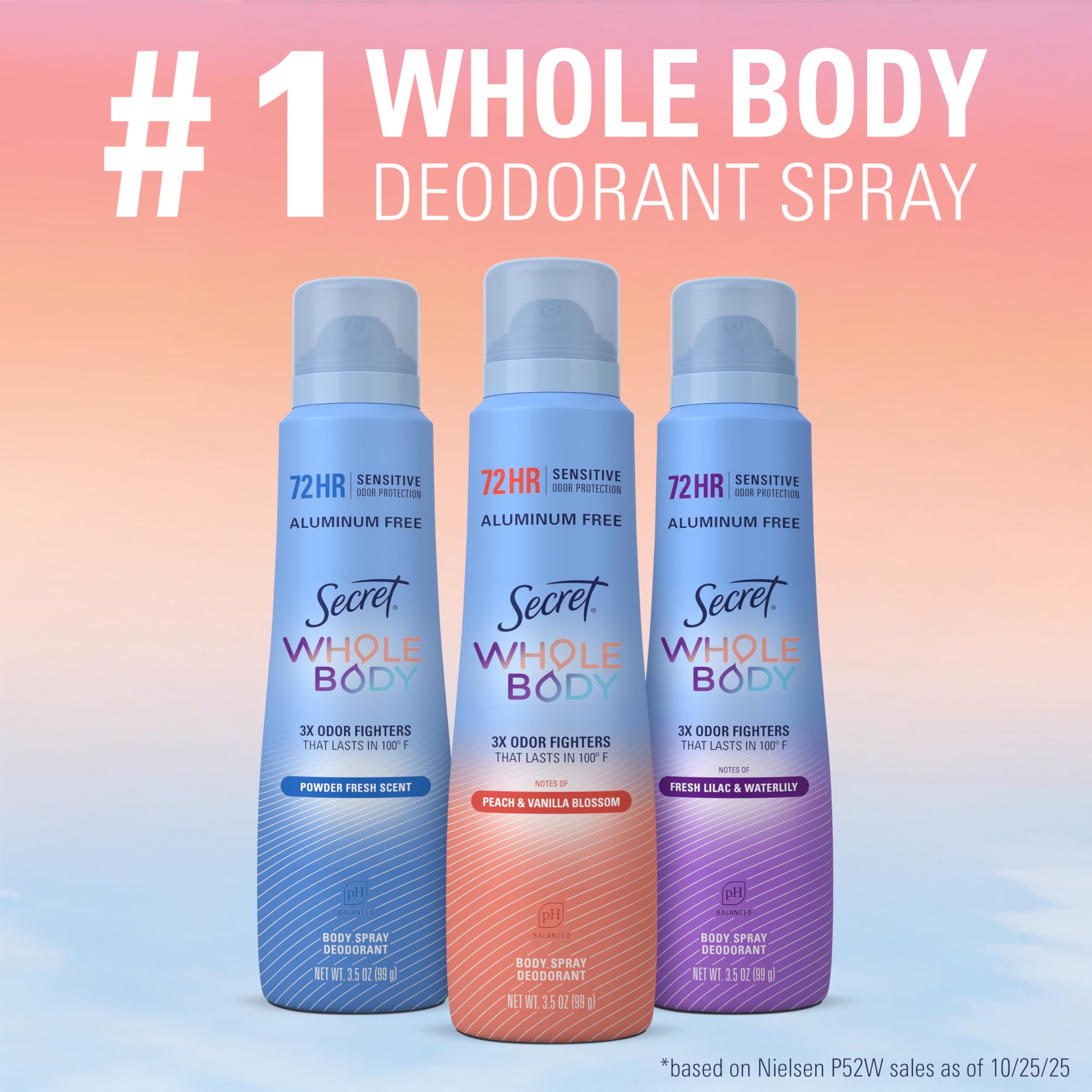 Secret Aluminum Free Whole Body Deodorant Spray for Women