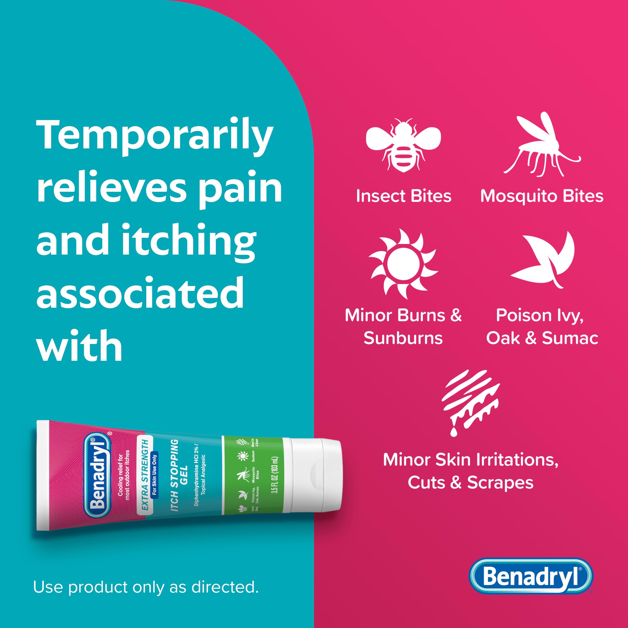 Benadryl Extra Strength Allergy Relief Medicine, 50 mg Diphenhydramine HCl Antihistamine Tablets for Relief of Allergy Symptoms Due to Hay Fever or Other Upper Respiratory Allergies