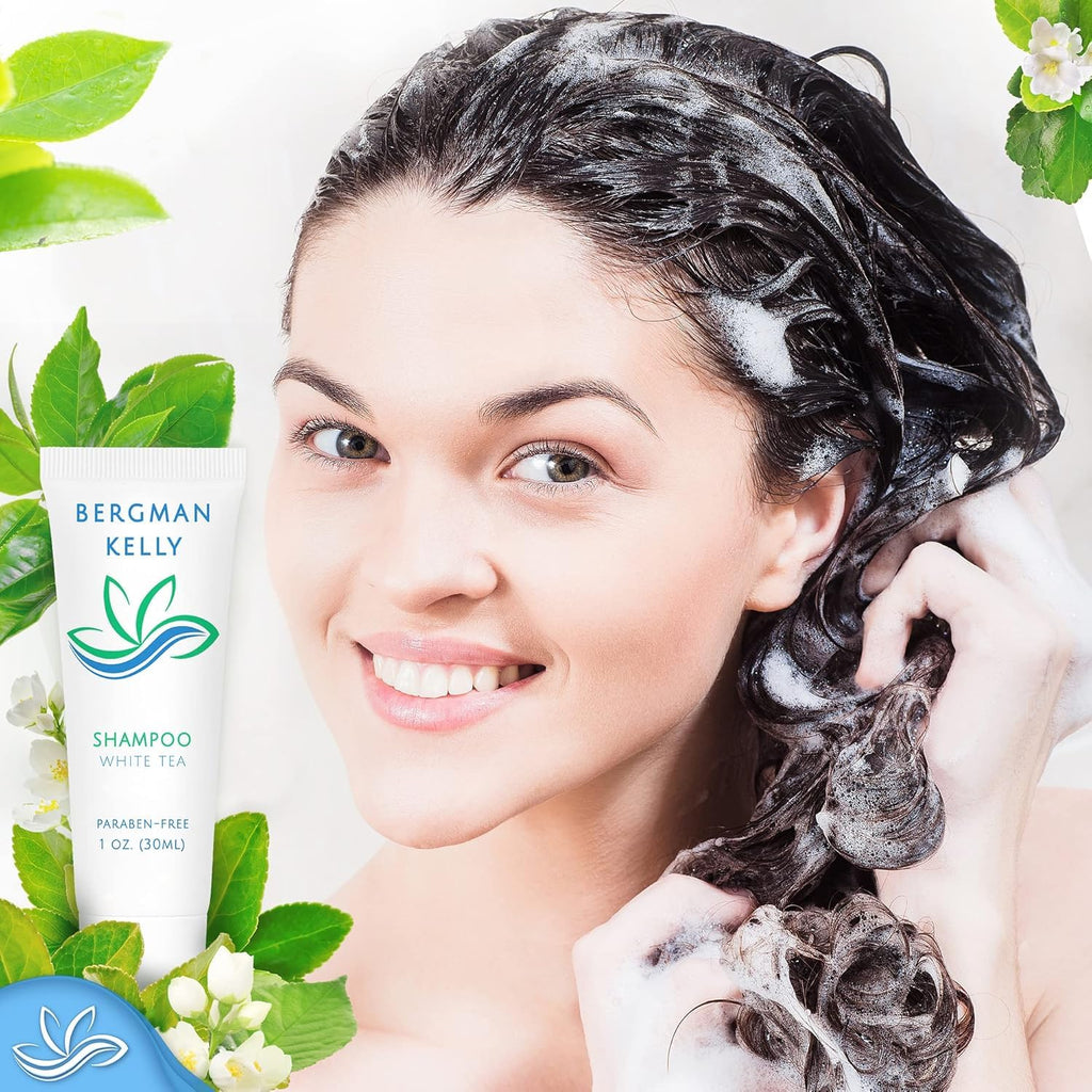 BERGMAN KELLY Travel Shampoo and Conditioner Set, Delight Your Guests with a Revitalizing and Refreshing Hotel Toiletries and Gest Hospitality in Bulk