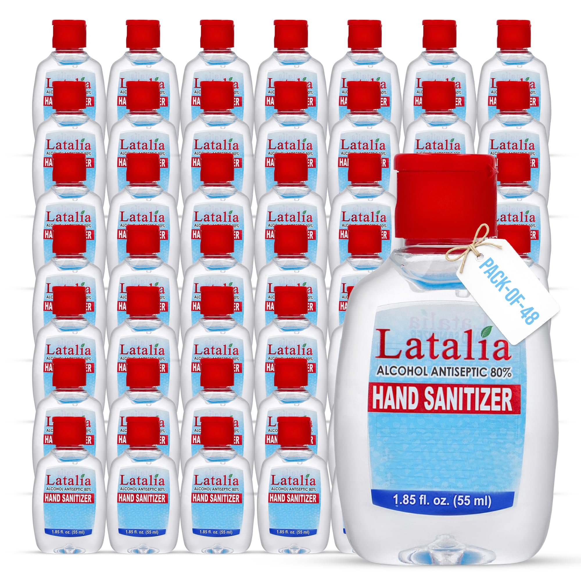 Latalia Mini Hand Sanitizer Travel Size Bulk | 80% Alcohol Gel Unscented Non Drying Moisturizing For Non-Sticky, Gentle & Fresh Hands Small Hand Sanitizer Bulk Anytime