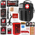 Survival First Aid Kit with Israeli Bandage, Chest Seal, Tourniquet, Splint, Tactical Military Combat Molle IFAK for Wound Care, Bleeding Control, Trauma Hemorrhage and More